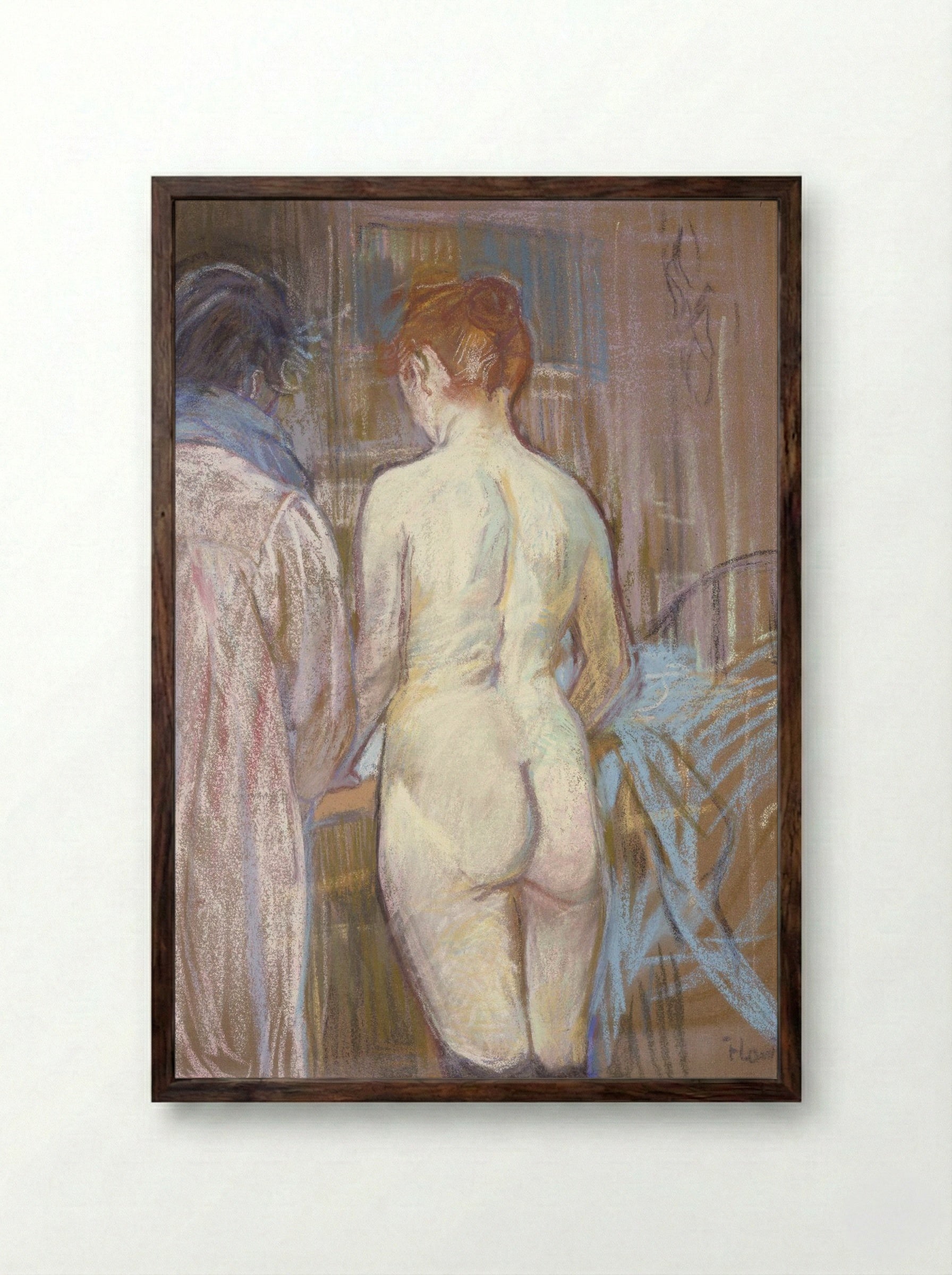 Prostitutes (Femmes de Maison) - Henri de Toulouse-Lautrec - Framed Print Dark Wood