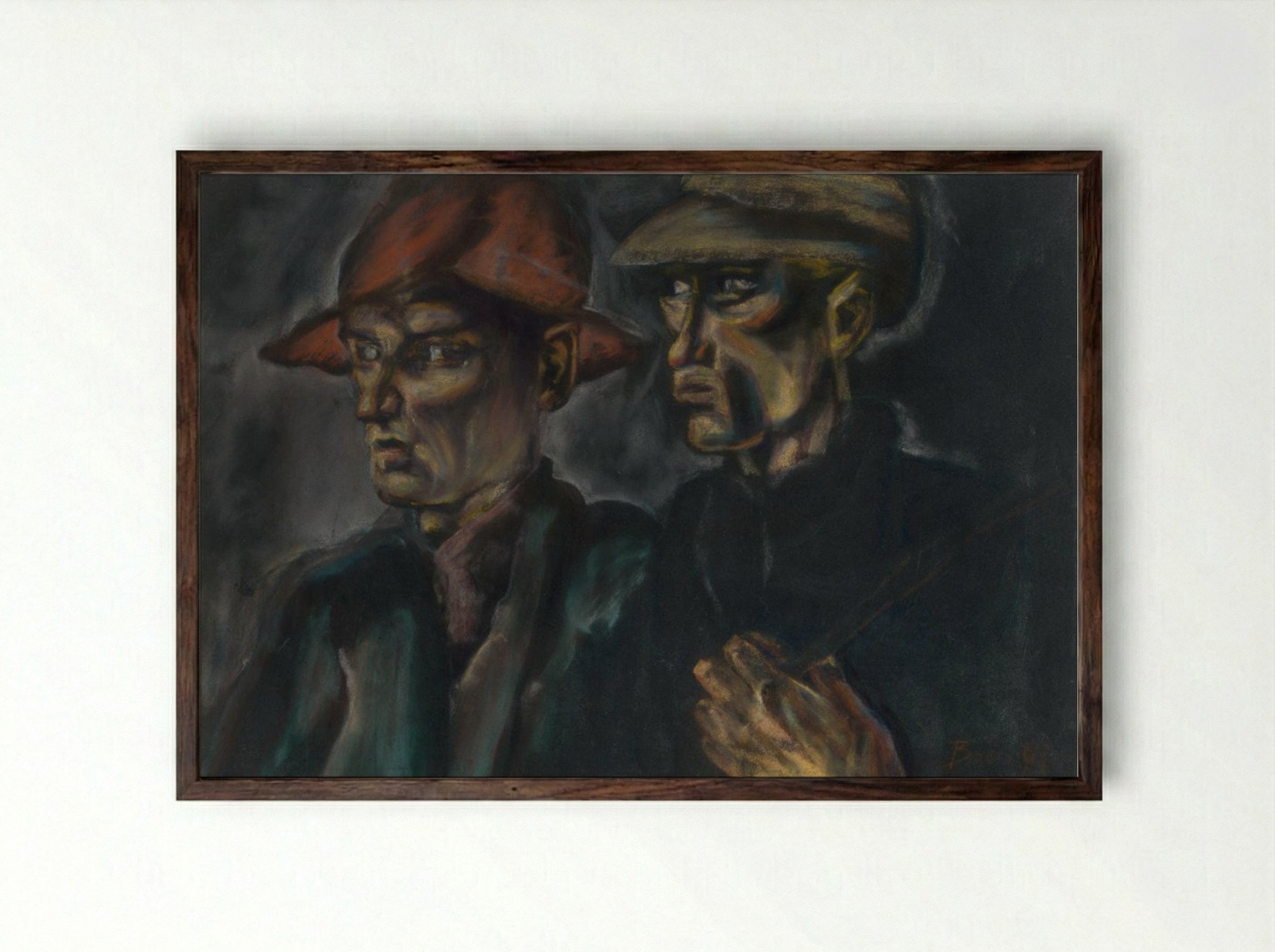 Tramps - Konstantin Bauer - Framed Print Dark Wood