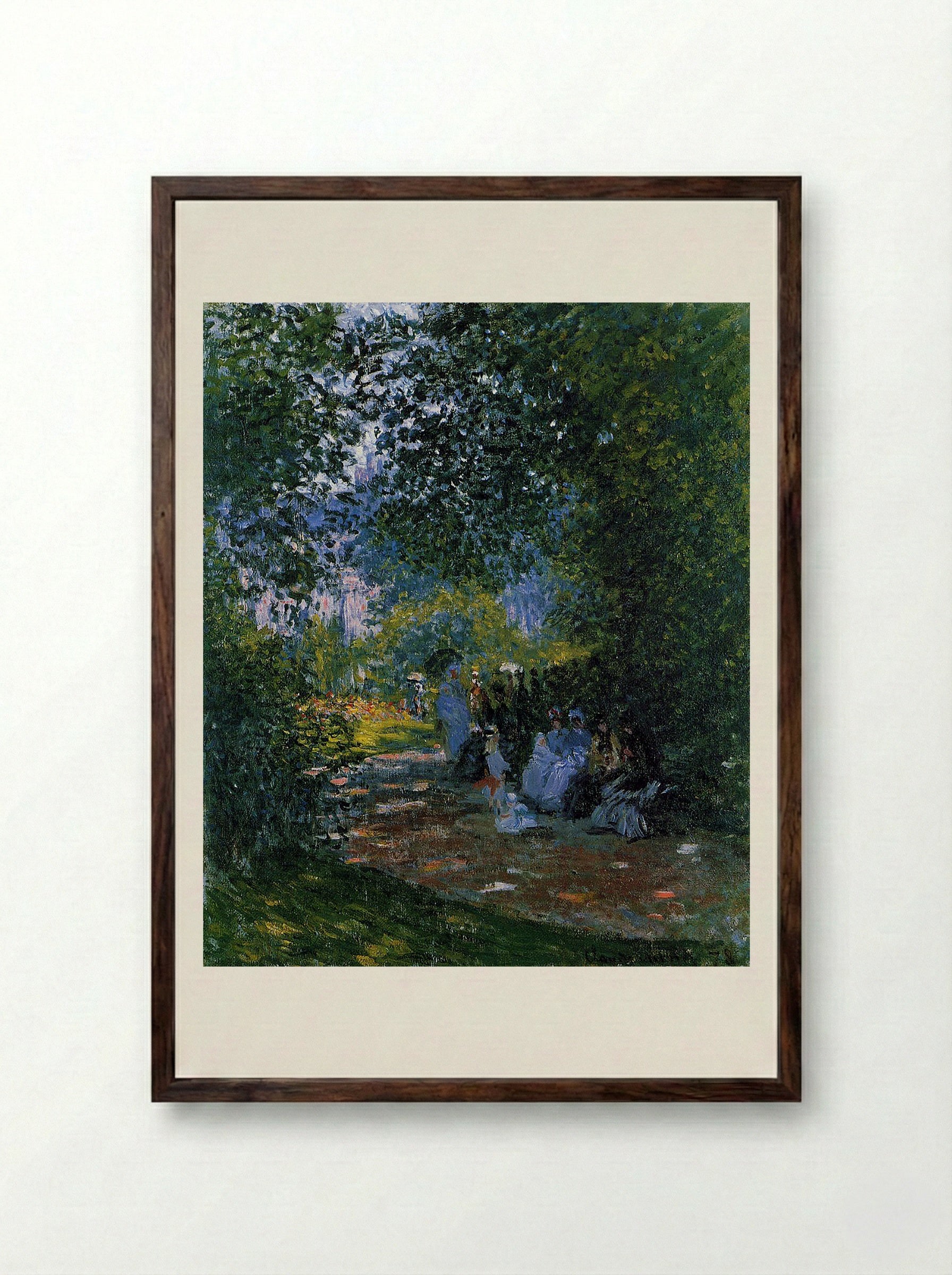 At the Parc Monceau - Claude Monet - Framed Print Dark Wood