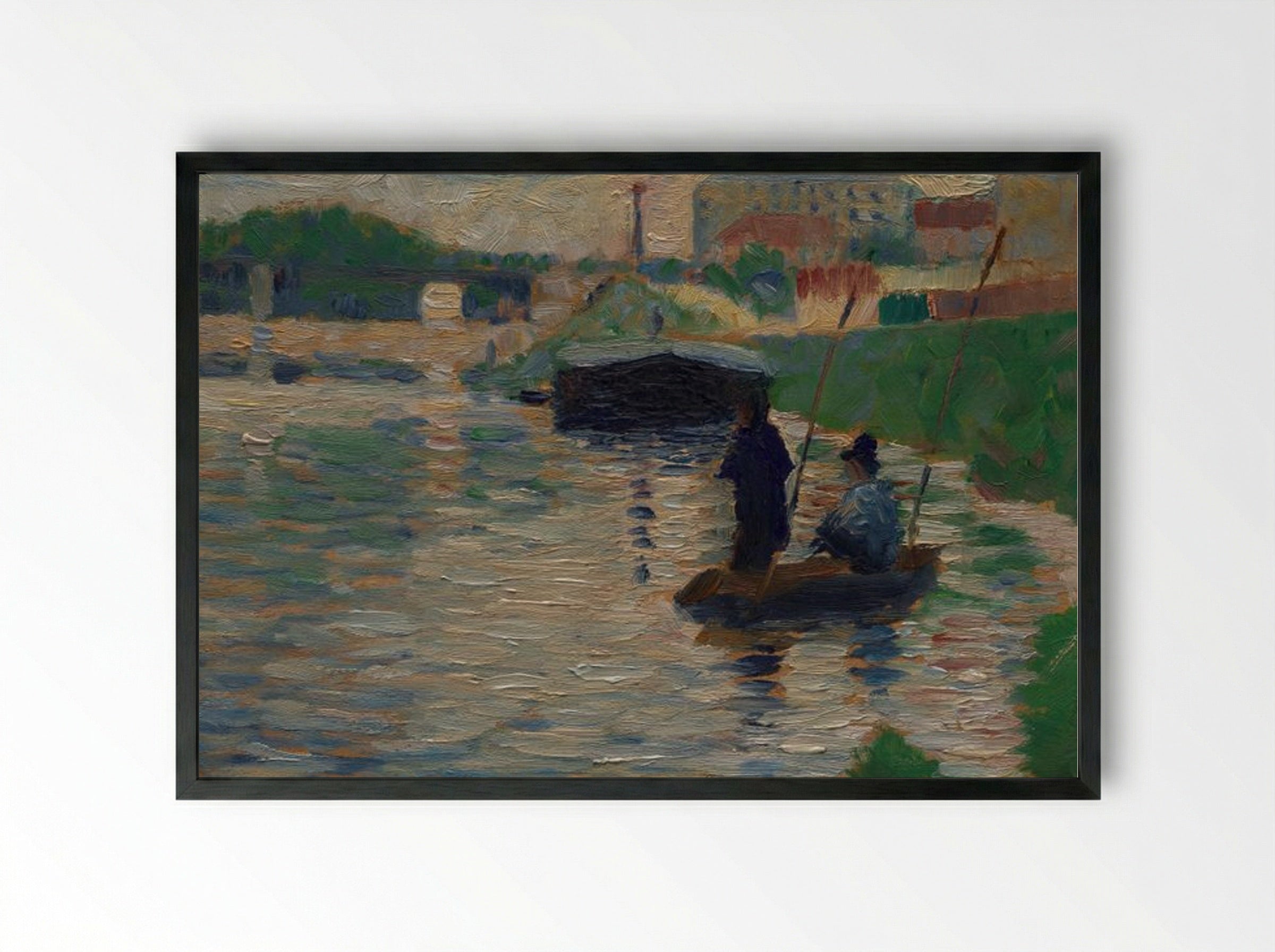 View of the Seine - Georges Seurat - Framed Print Black