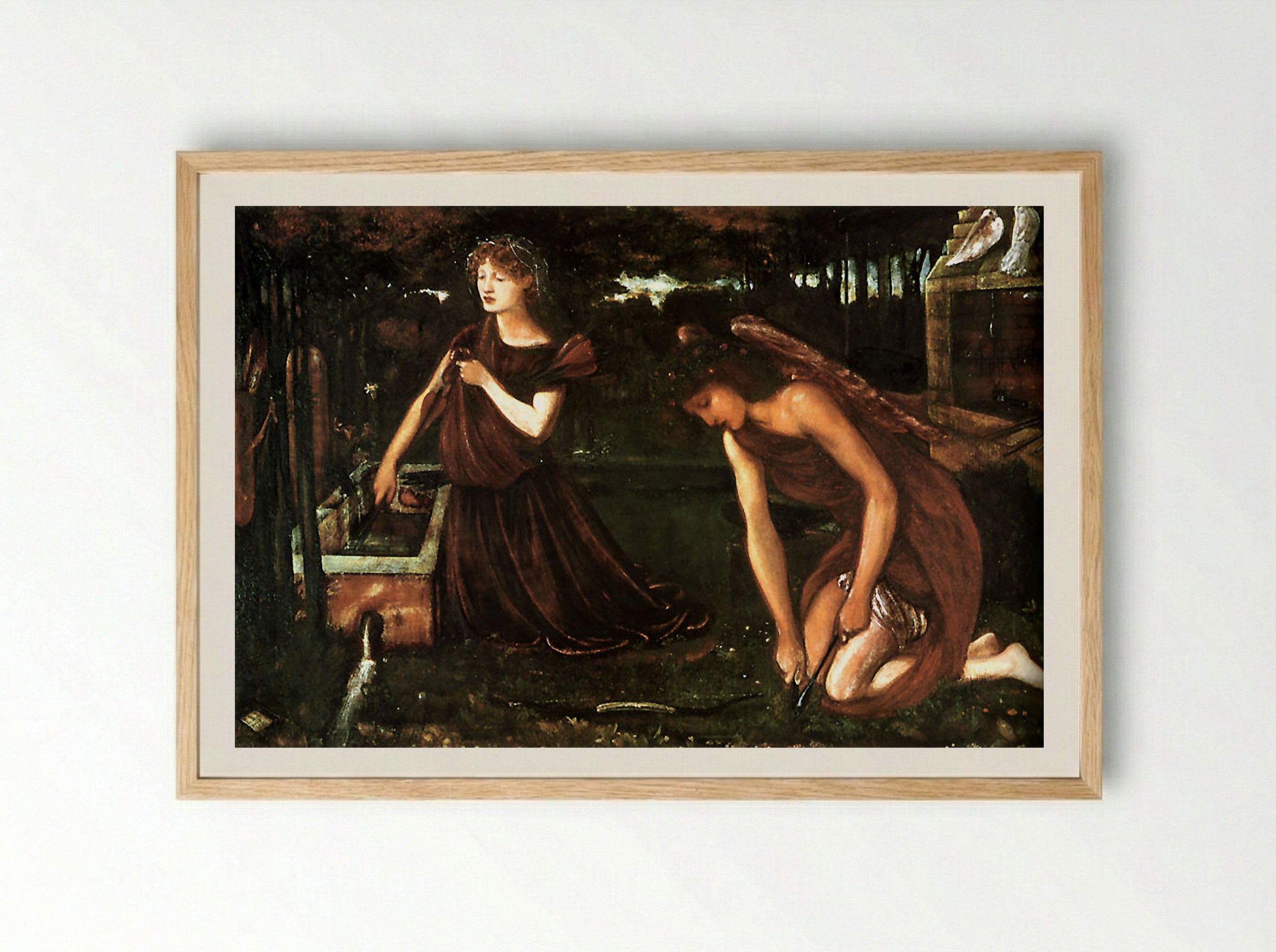 Cupid's Forge - Edward Burne-Jones - Framed Print Wood