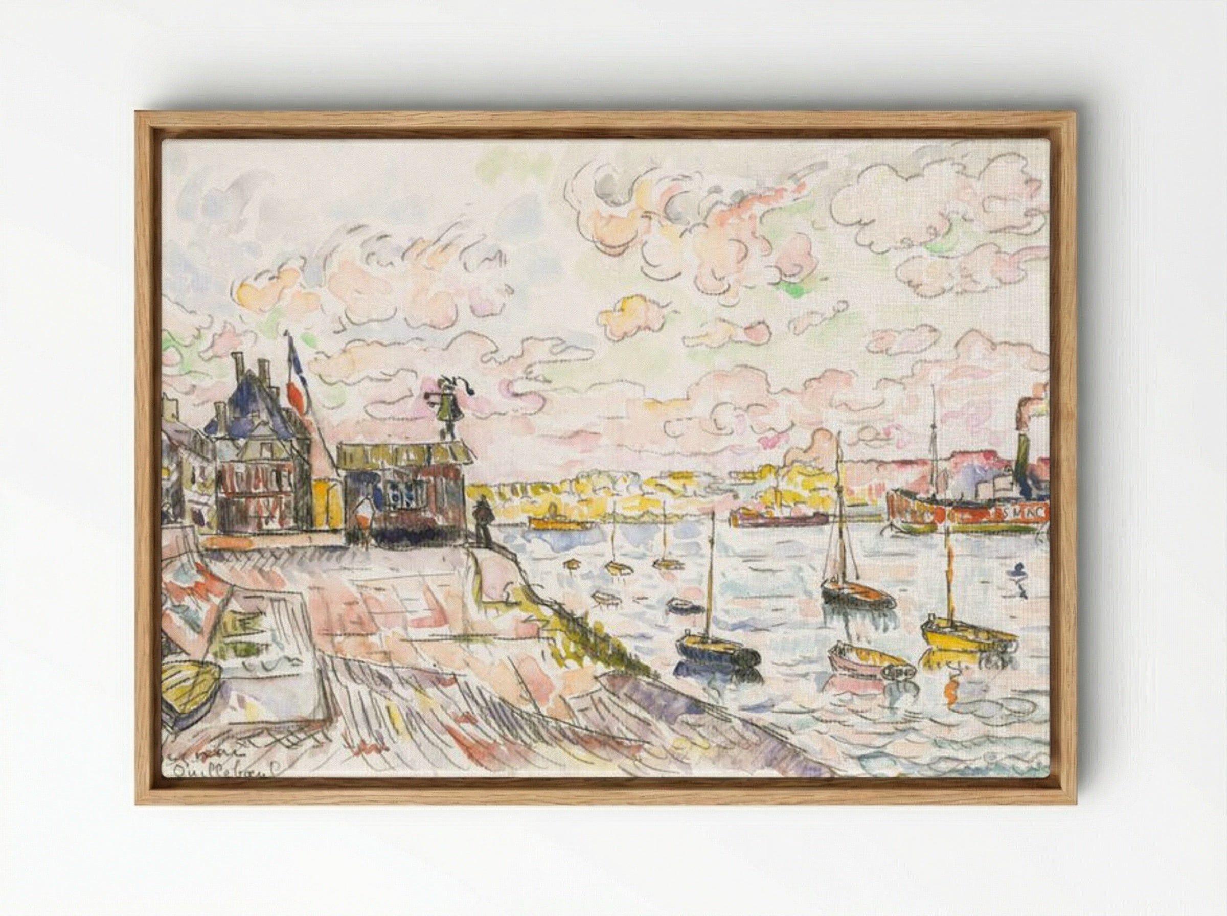 Quilleboeuf - Paul Signac - Framed Canvas Wood