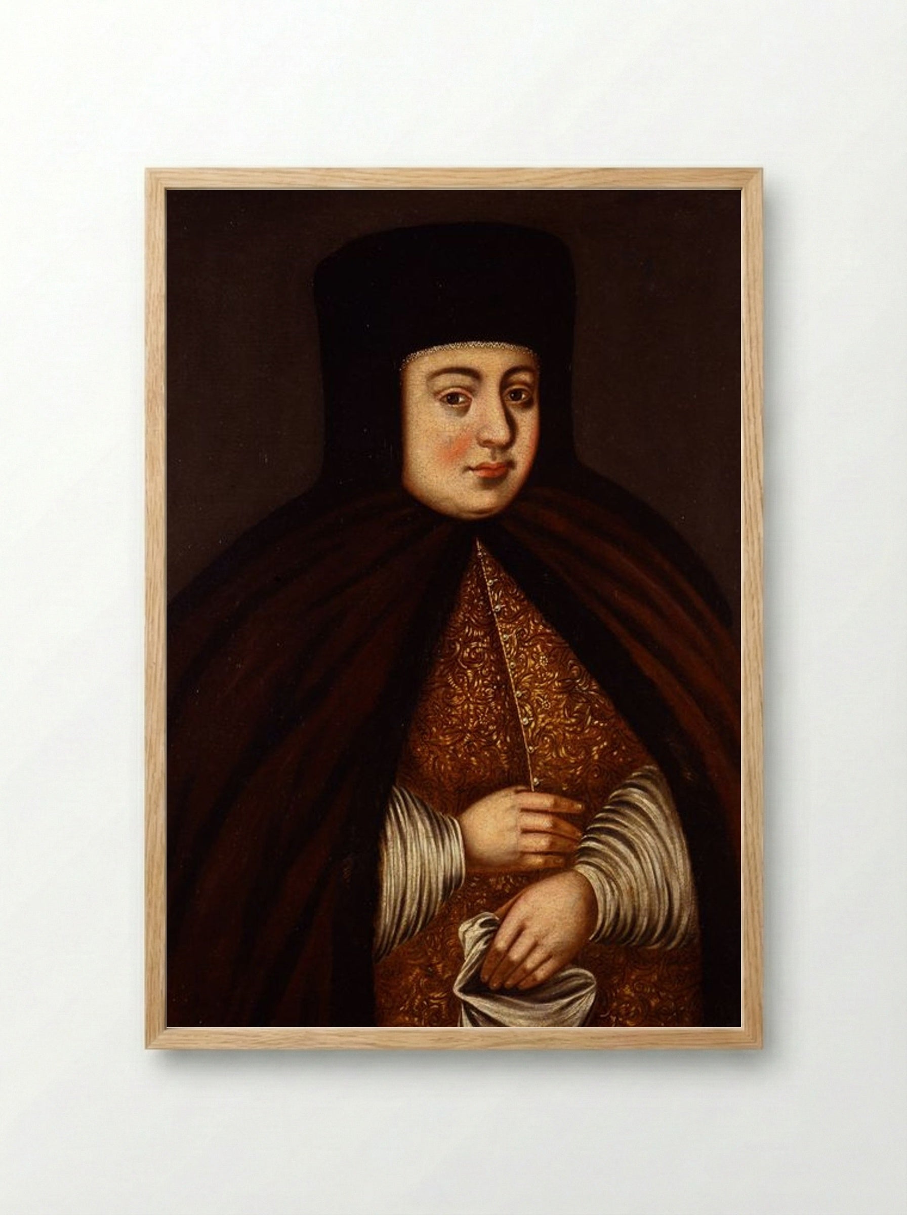 Portrait of Tsaritsa Natalya Kirillovna Naryshkina - Fine Art Print - Framed Print Wood
