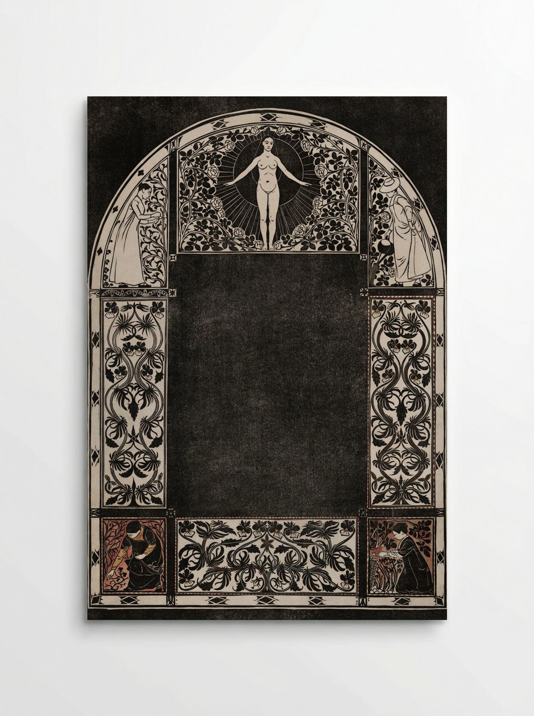 Frame of a Calendar for 1901 with a Woman and Flowers - Gerrit Willem Dijsselhof - Poster