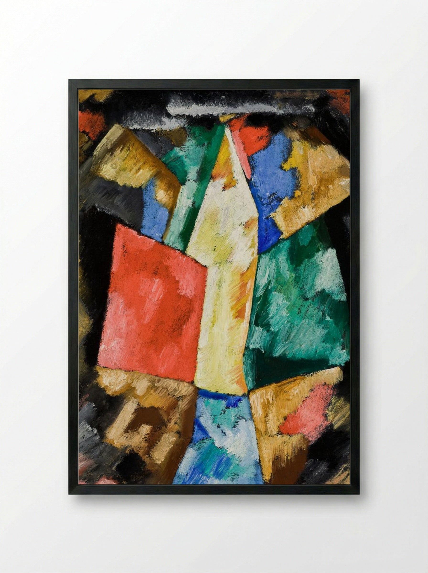 Abstraction, Blue, Yellow and Green - Marsden Hartley - Framed Print Black
