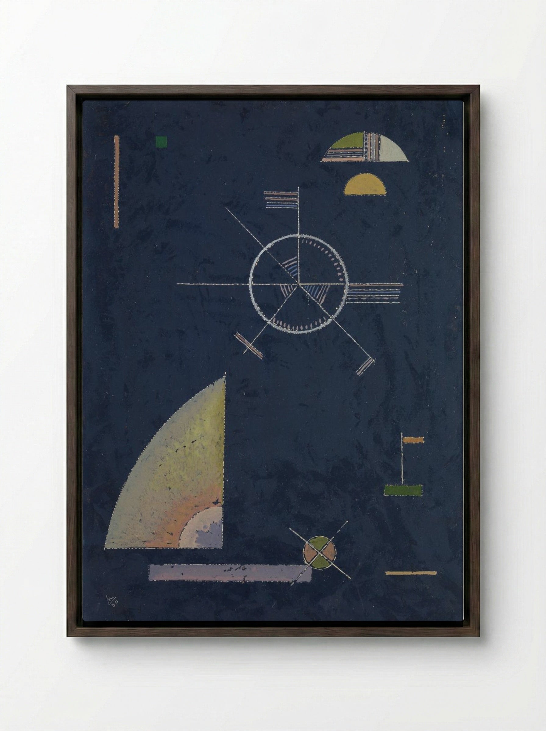 Dull Gray - Wassily Kandinsky - Framed Canvas Dark Wood