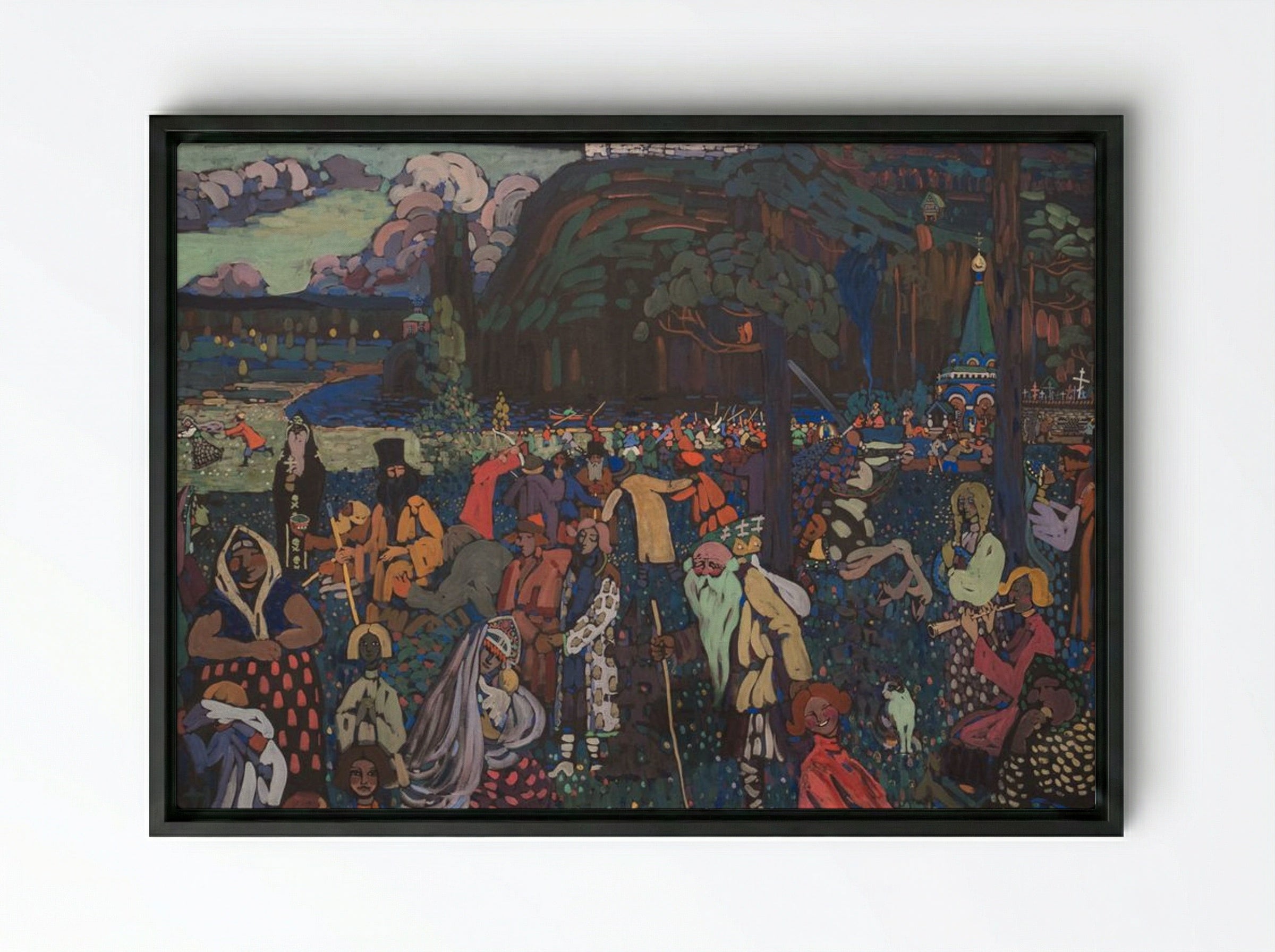 Colorful Life - Wassily Kandinsky - Framed Canvas Black