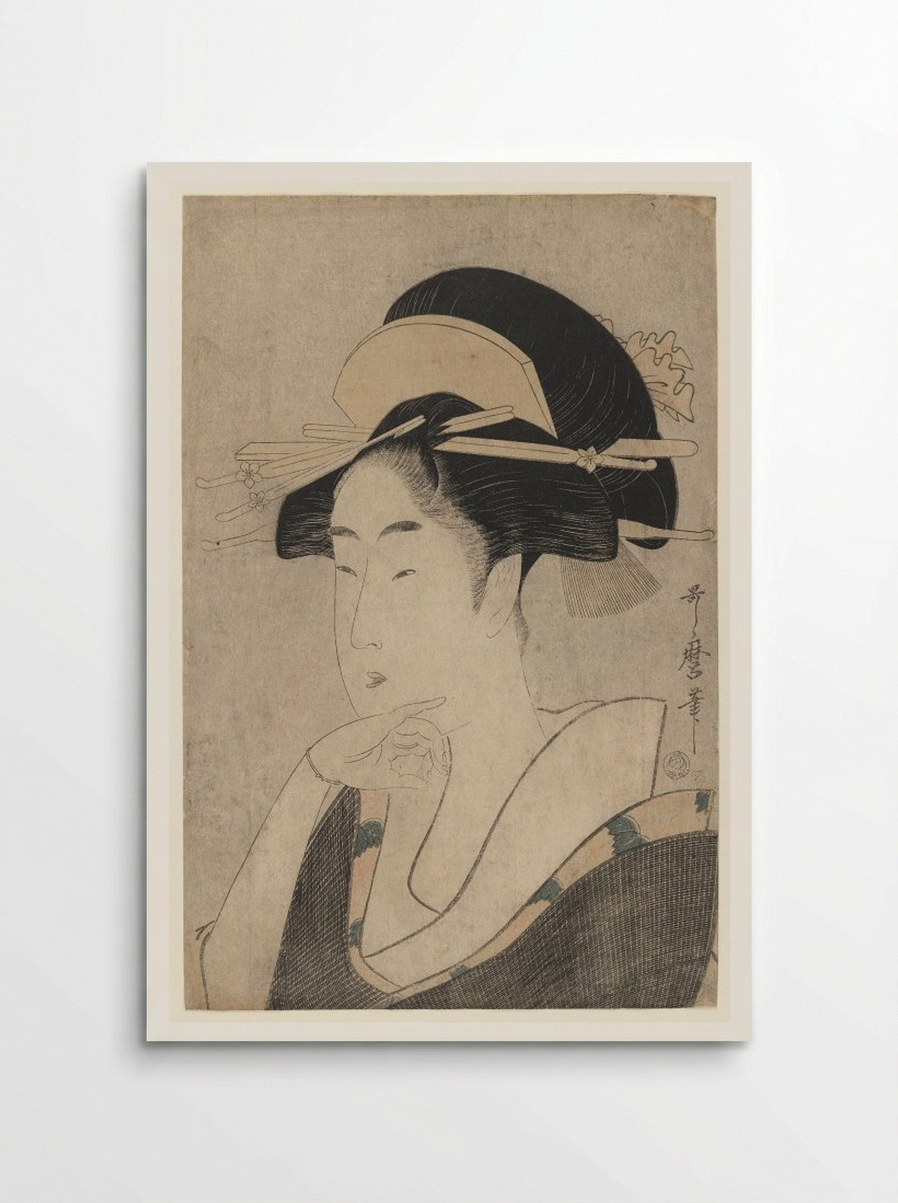 Large Head and Bust Portrait of Beauty - Kitagawa Utamaro - Poster