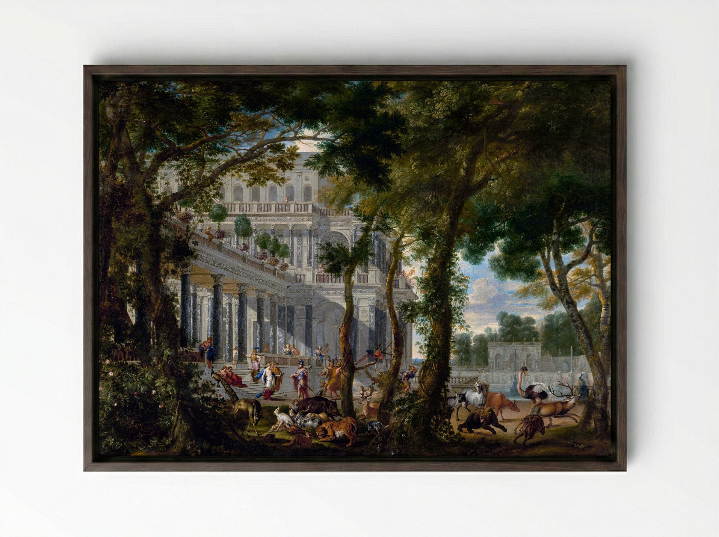 Ulysses at the Palace of Circe - Wilhelm Schubert van Ehrenberg - Framed Canvas Dark Wood