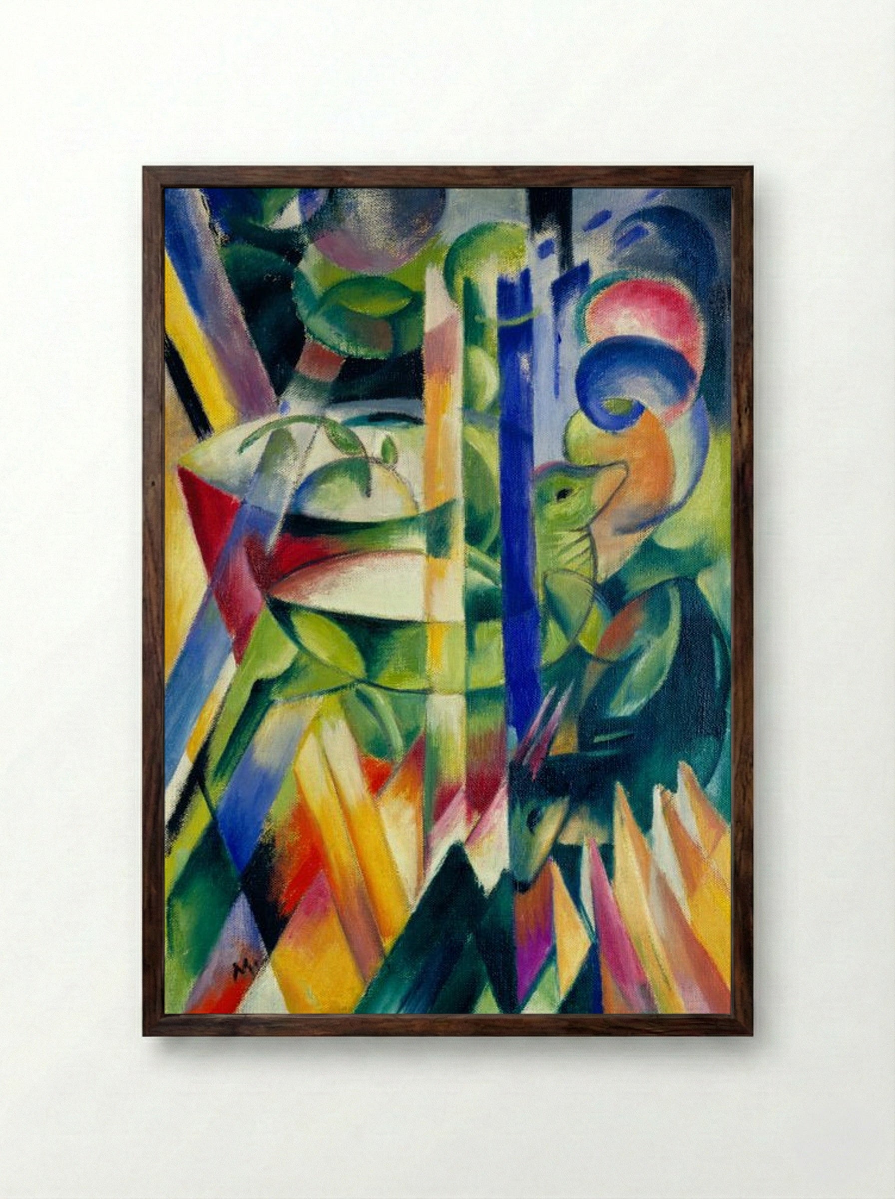 The Little Mountain Goats - Franz Marc - Framed Print Dark Wood