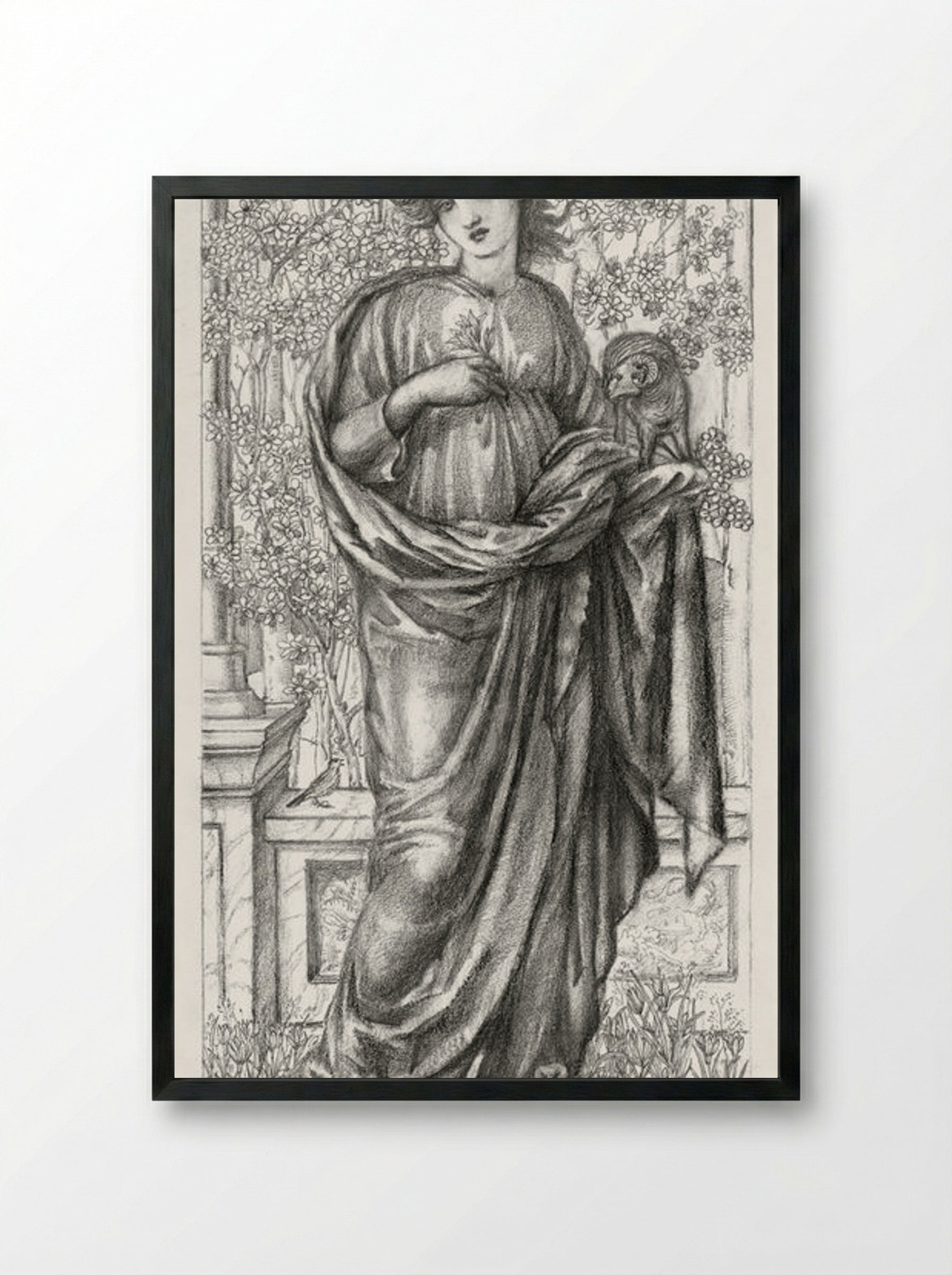 The Month of March - Edward Burne-Jones - Framed Print Black