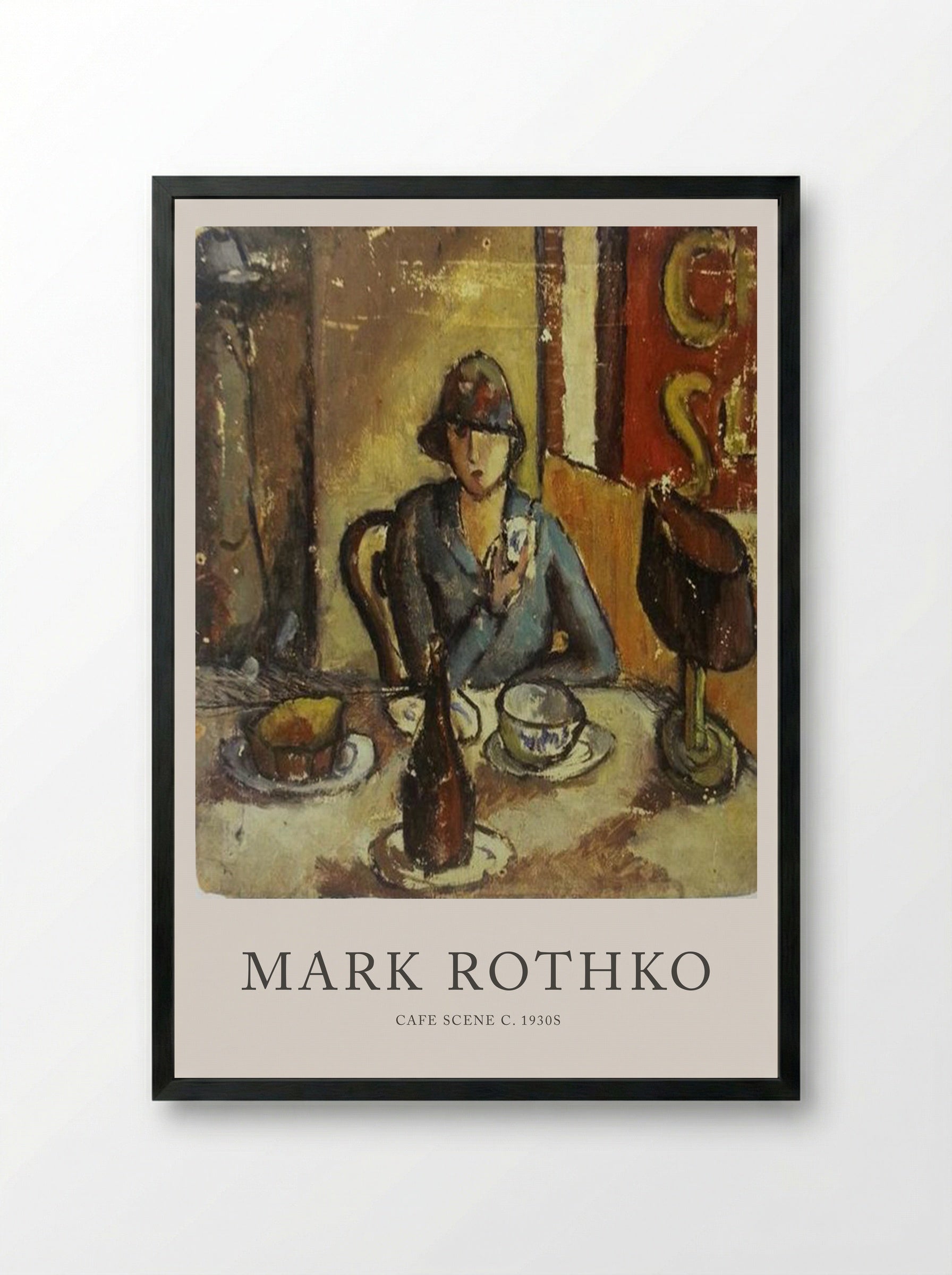 Cafe Scene - Mark Rothko - Framed Print Black