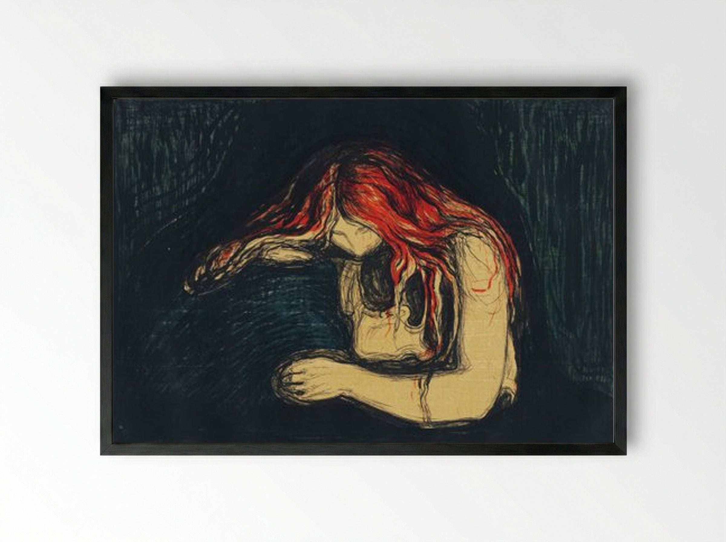The Vampire II - Edvard Munch - Framed Print Black