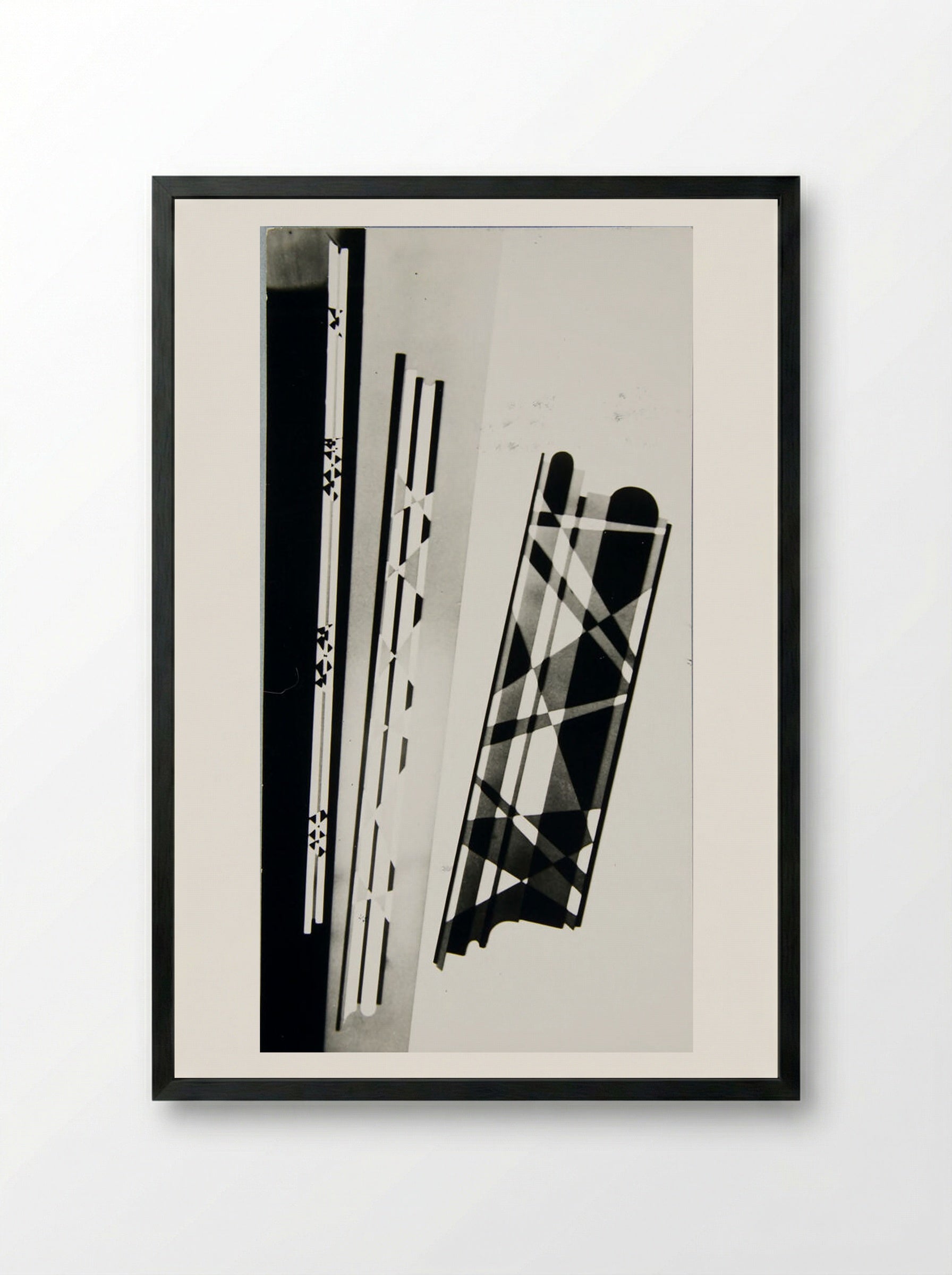 Photographs of Fourteen Glass Paintings; Sandblast Technique - Josef Albers - Framed Print Black