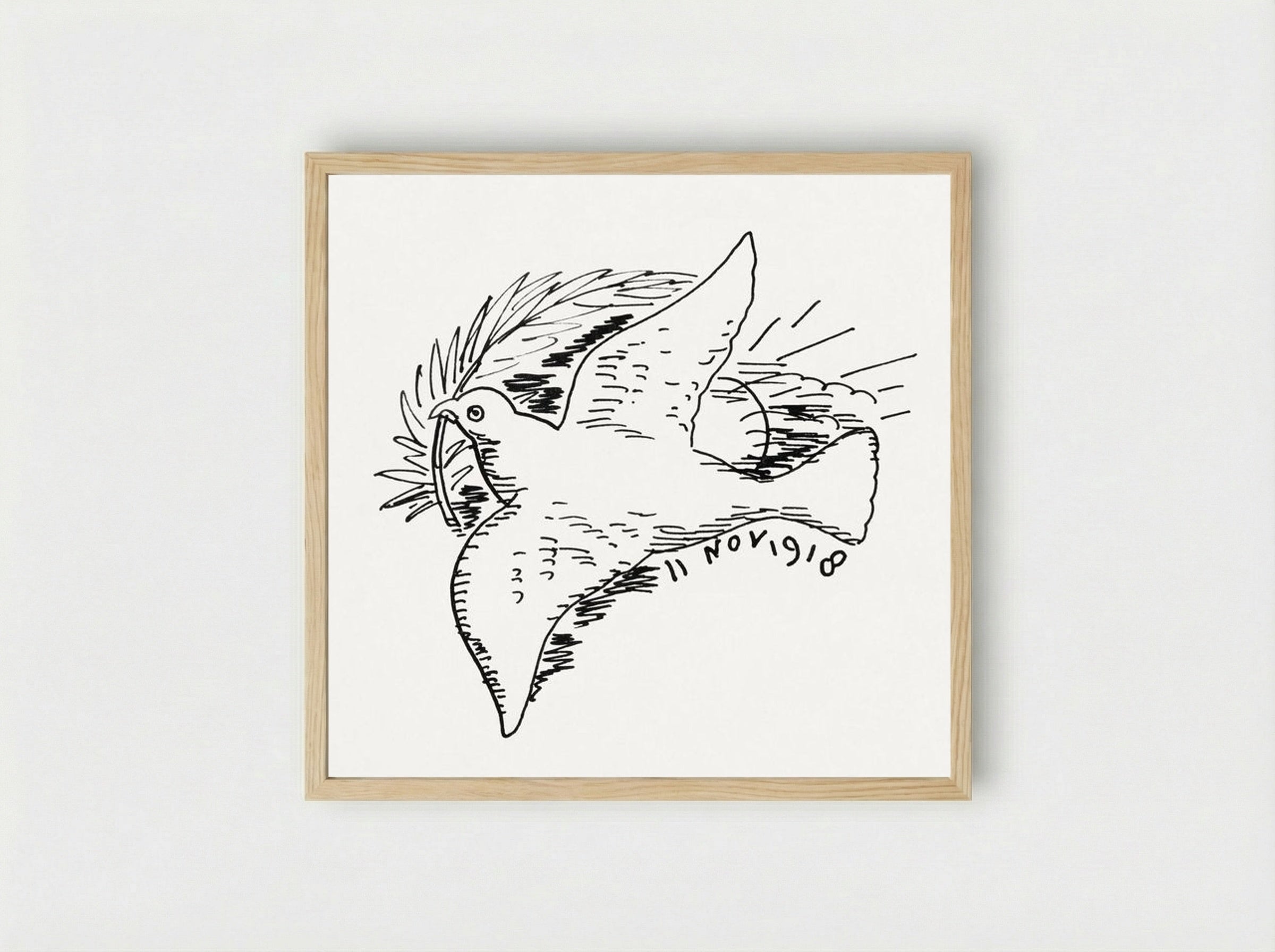 Peace Dove - Leo Gestel - Framed Print Wood