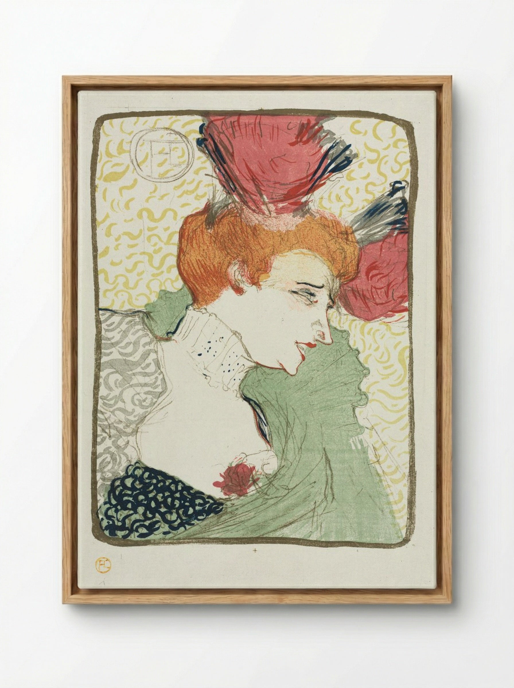 Bust of Mademoiselle Lender - Henri de Toulouse-Lautrec - Framed Canvas Wood