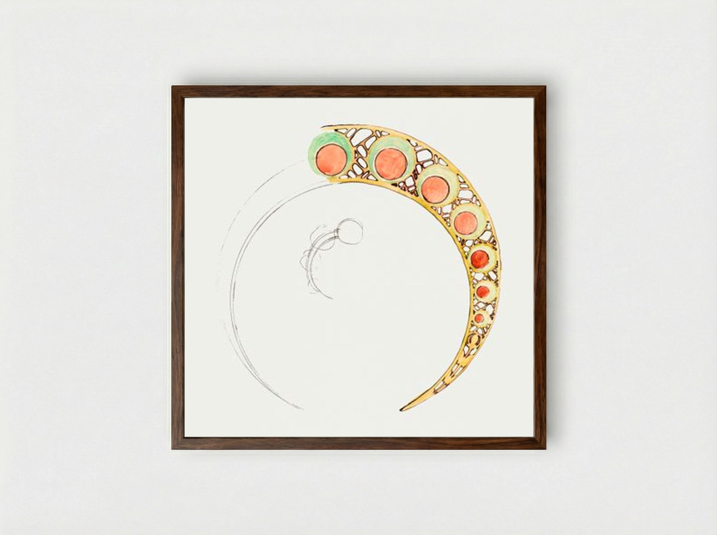 Design for Fouquet Boutique Hearth Frame - Alphonse Mucha - Framed Print Dark Wood