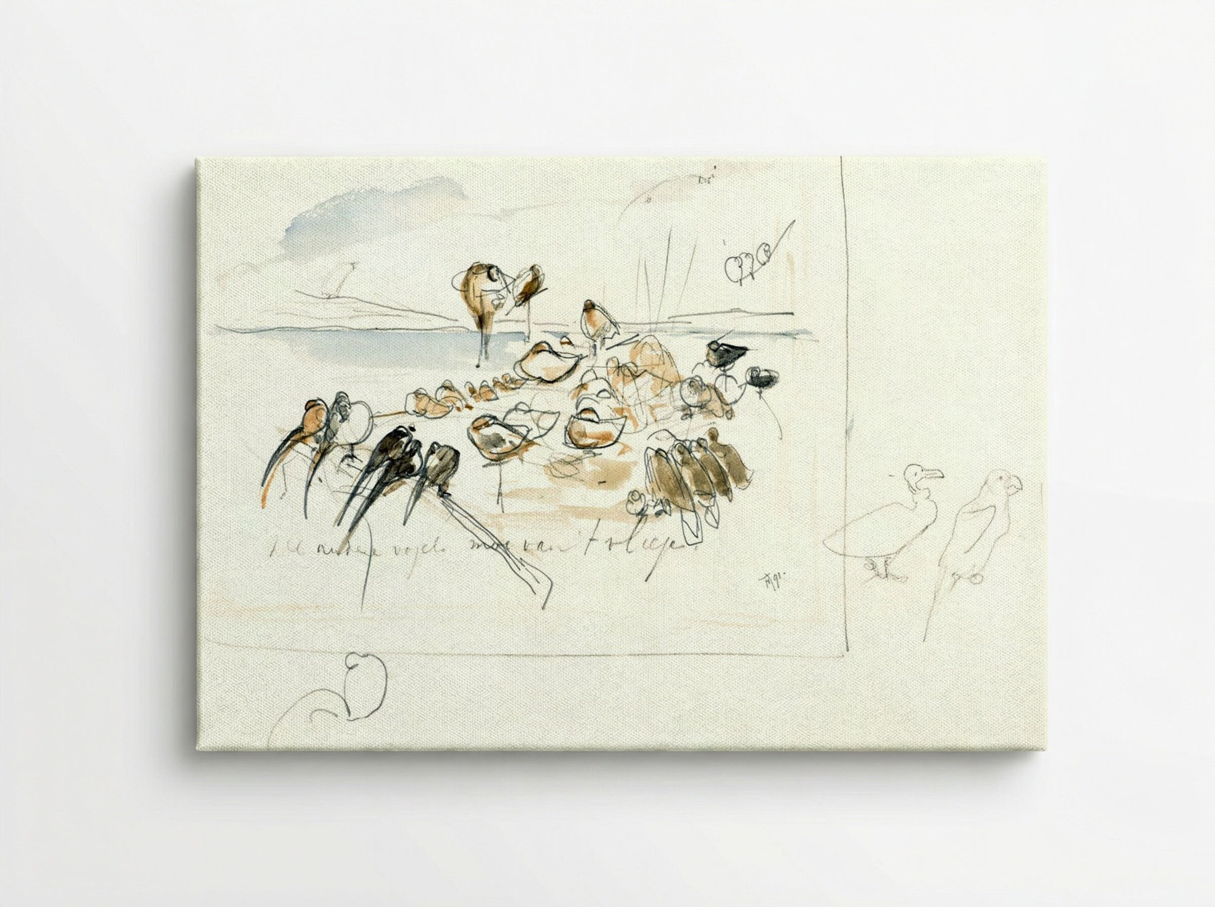 Study for Illustration in 'Hoe de vogels aan een koning kwamen' - Theo van Hoytema - Canvas
