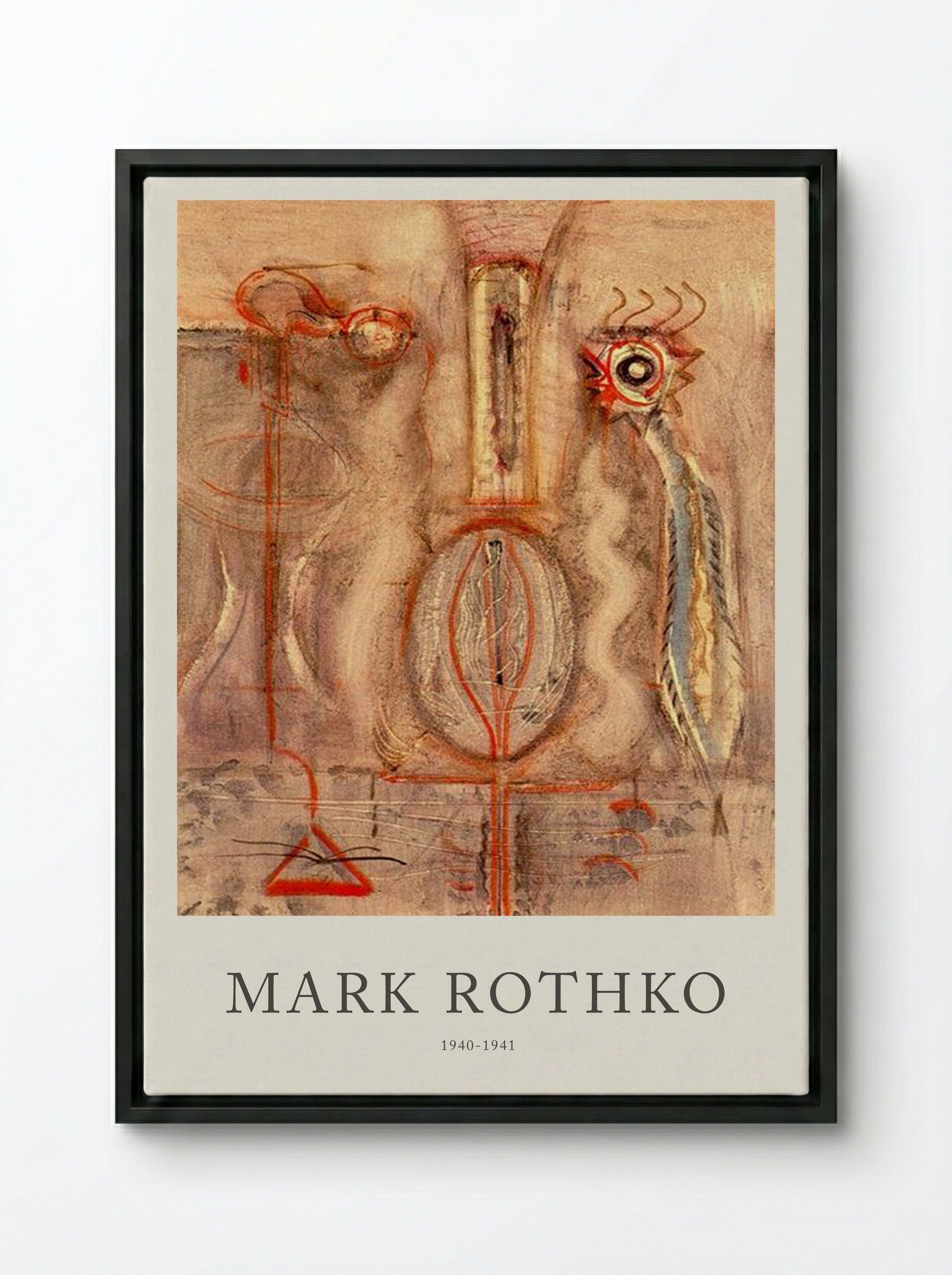 Untitled (Biomorphic Composition) - Mark Rothko - Framed Canvas Black