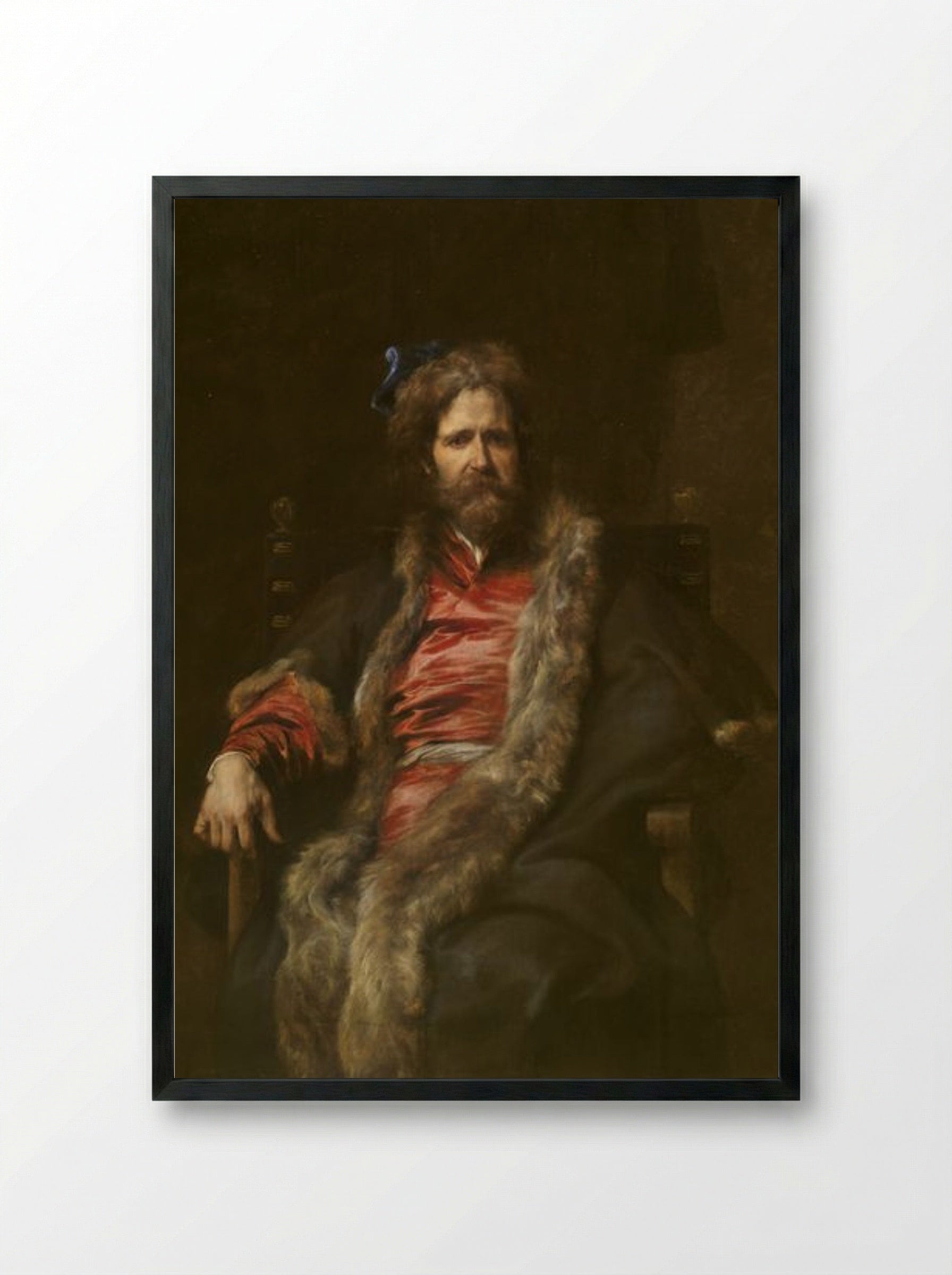 Portrait of Martin Ryckaert - Anthony van Dyck - Framed Print Black