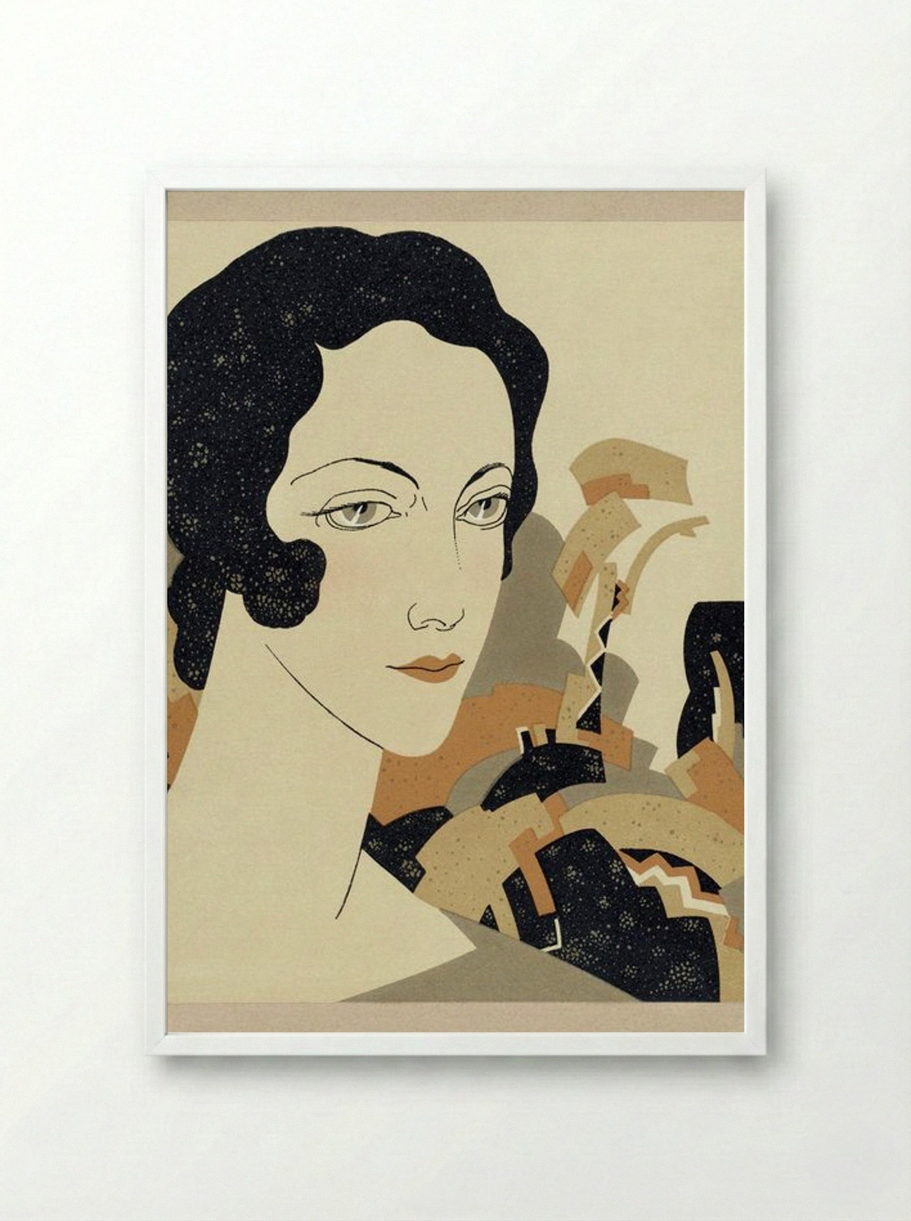 Woman's Head - Fine Art Print - Framed Print White