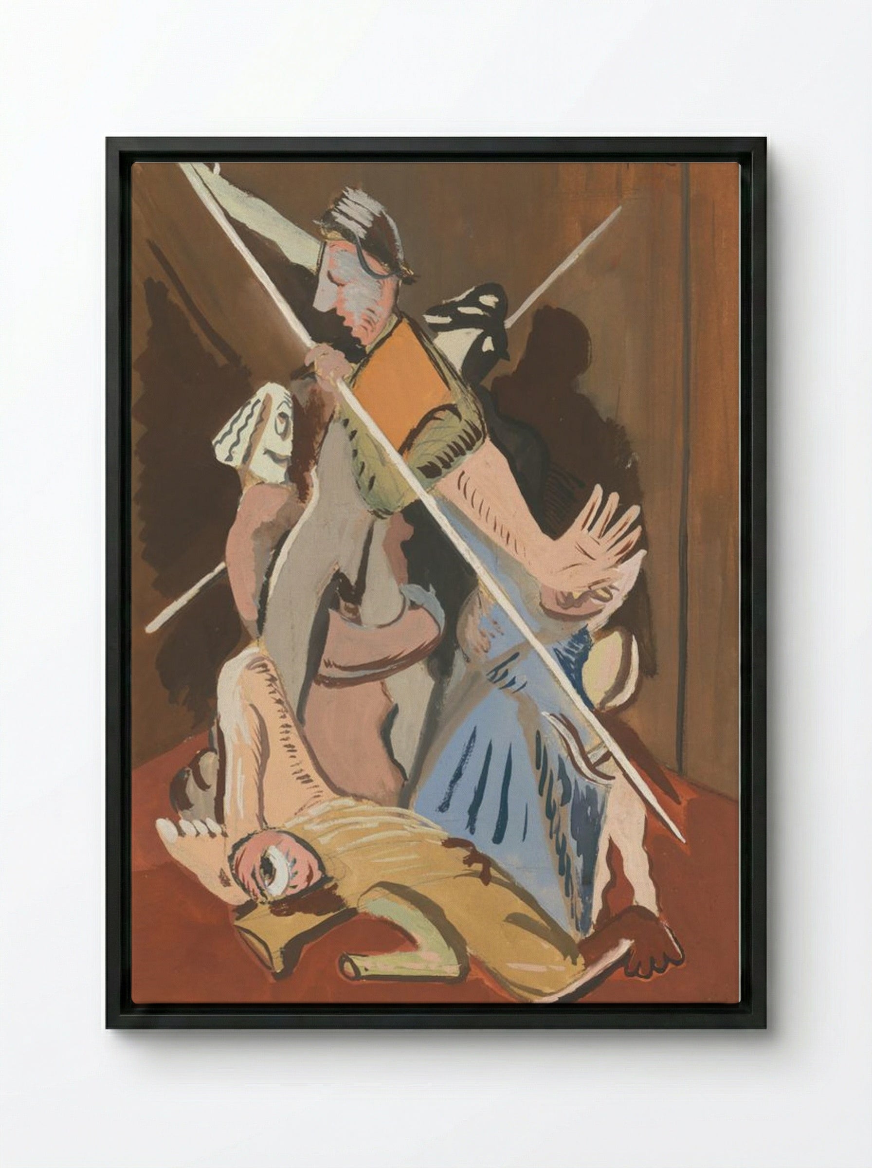 St Sebastian - Cyprián Majerník - Framed Canvas Black
