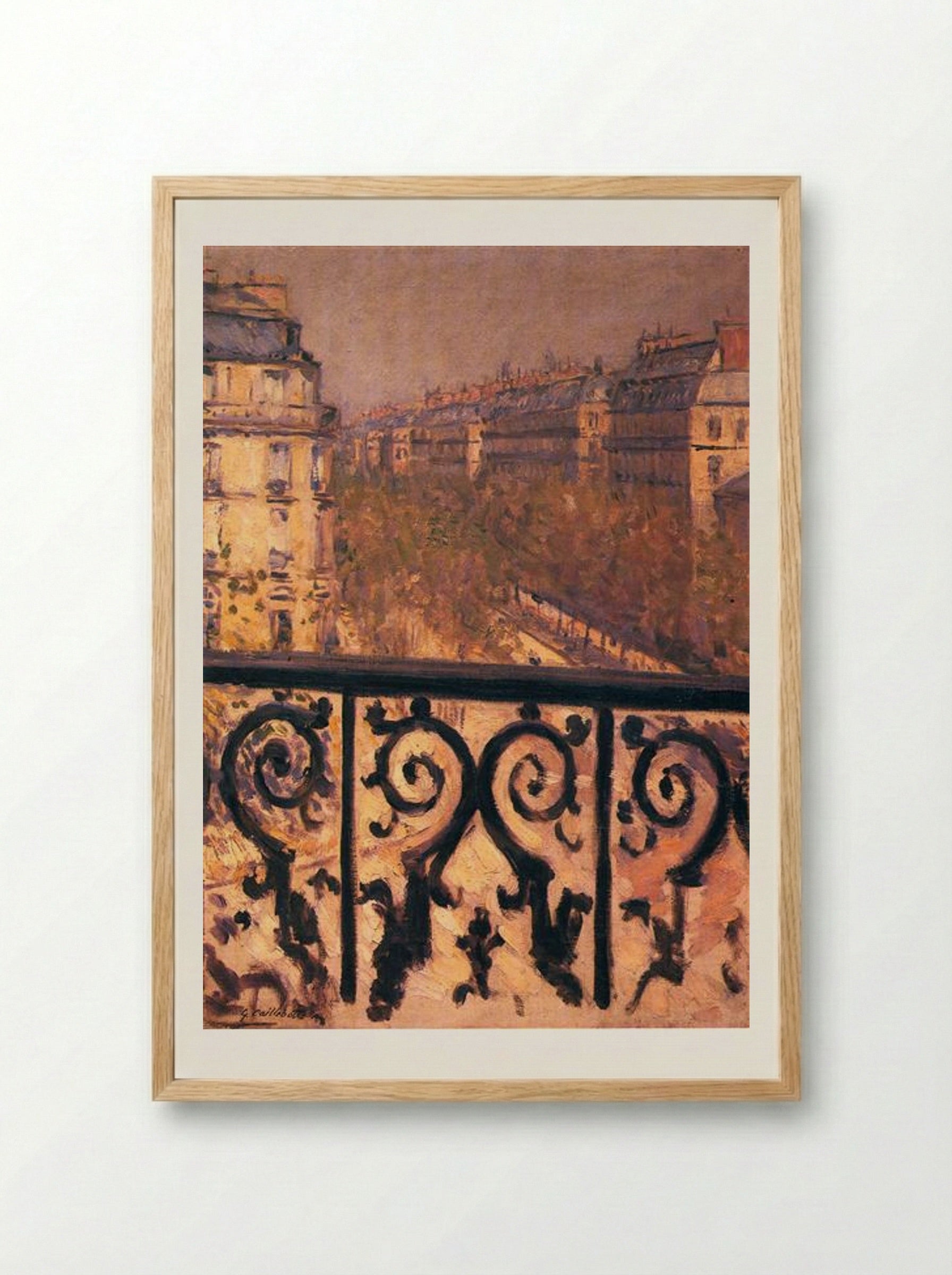 A Balcony in Paris - Gustave Caillebotte - Framed Print Wood
