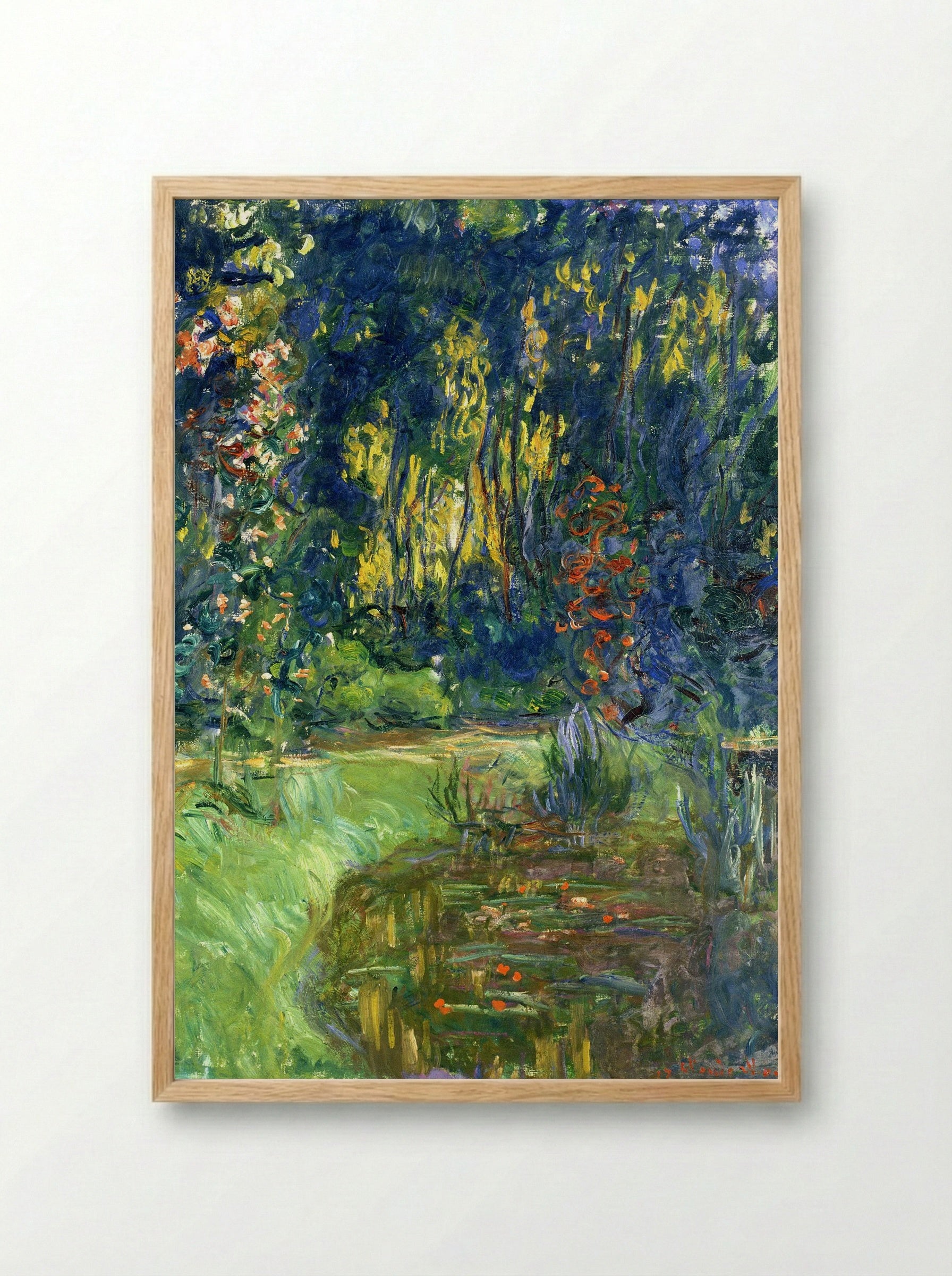 Water Lily Pond at Giverny - Claude Monet - Framed Print Wood