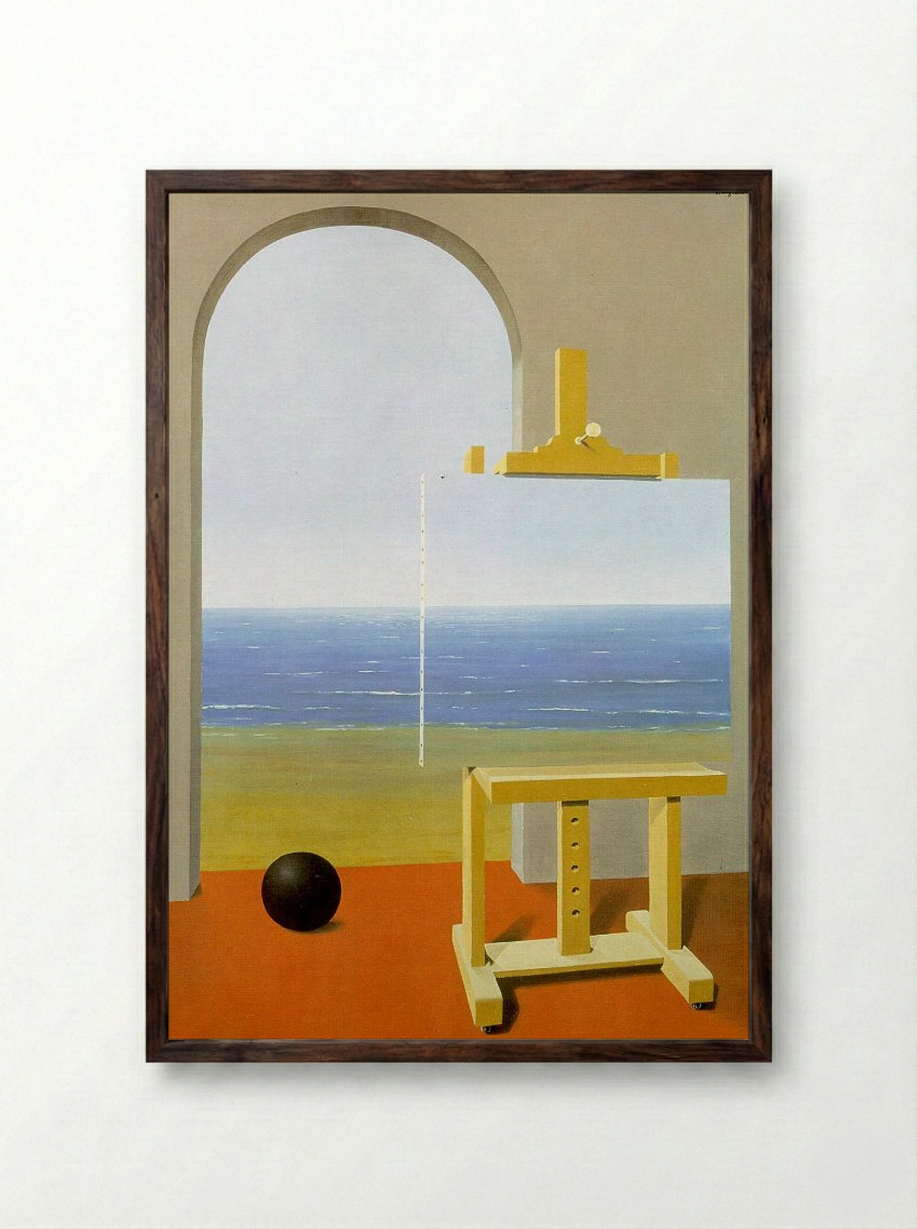 The Human Condition - René Magritte - Framed Print Dark Wood