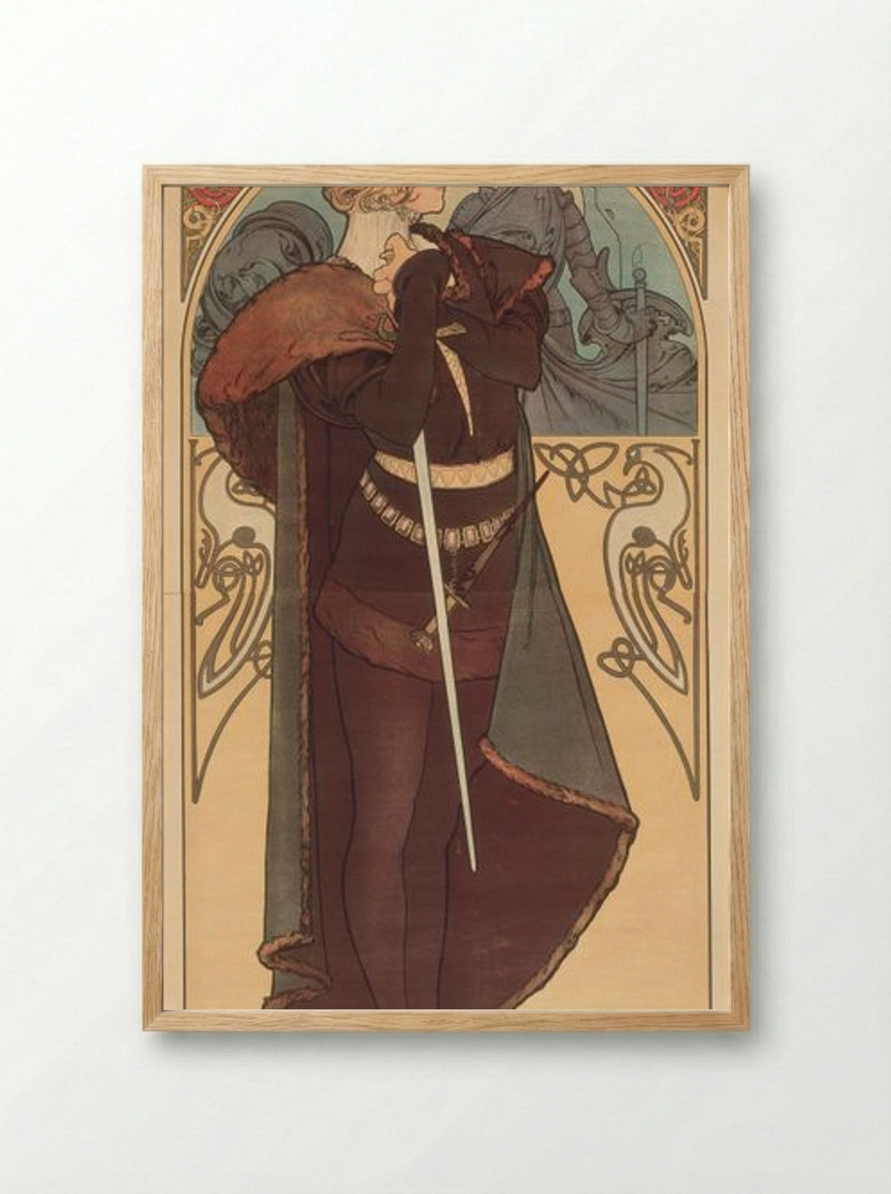 Hamlet, Sarah Bernhardt - Alphonse Mucha - Framed Print Wood