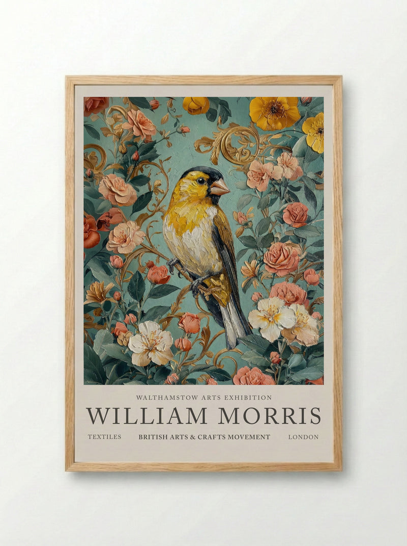 Goldfinch Glow - William Morris - Framed Print Wood