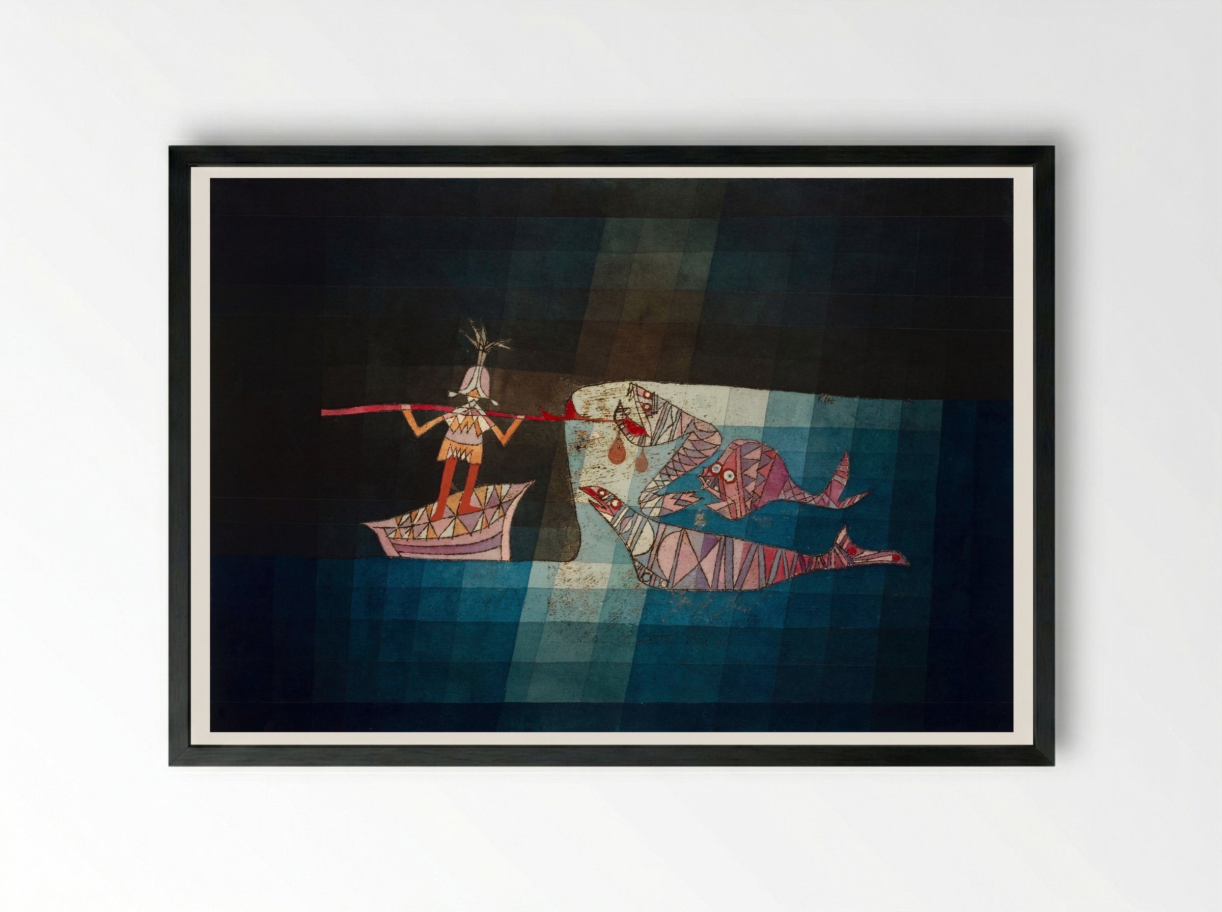 Battle Scene from 'The Seafarers' - Paul Klee - Framed Print Black