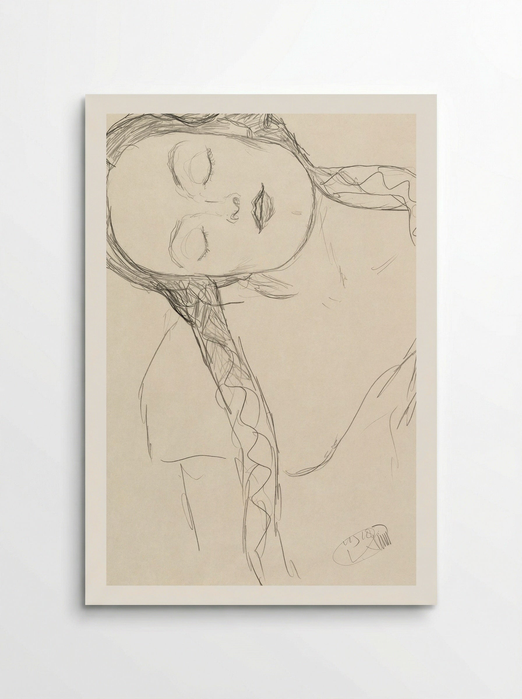 Half-figure of a Young Woman - Gustav Klimt - Poster