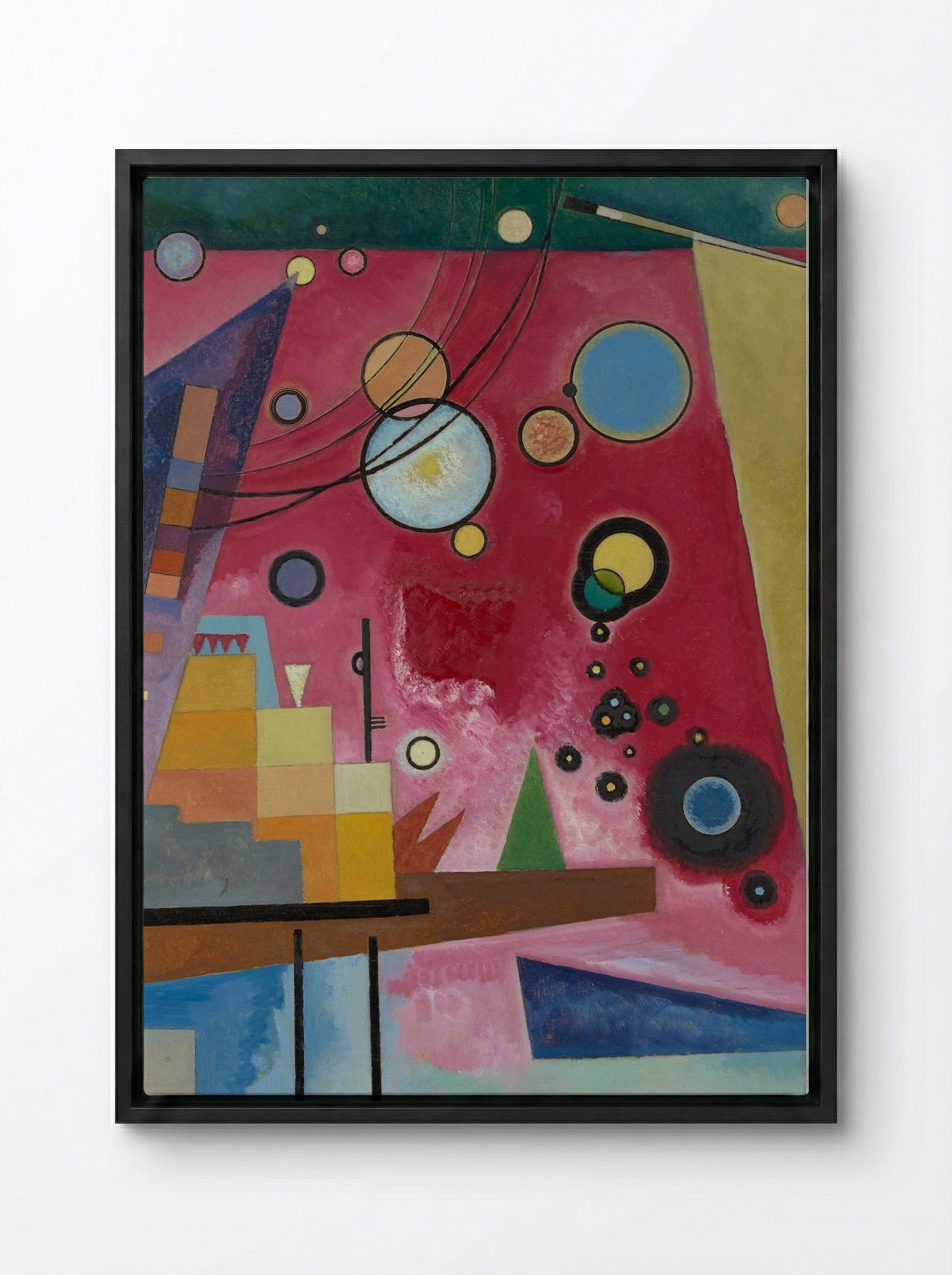 Heavy Red - Wassily Kandinsky - Framed Canvas Black