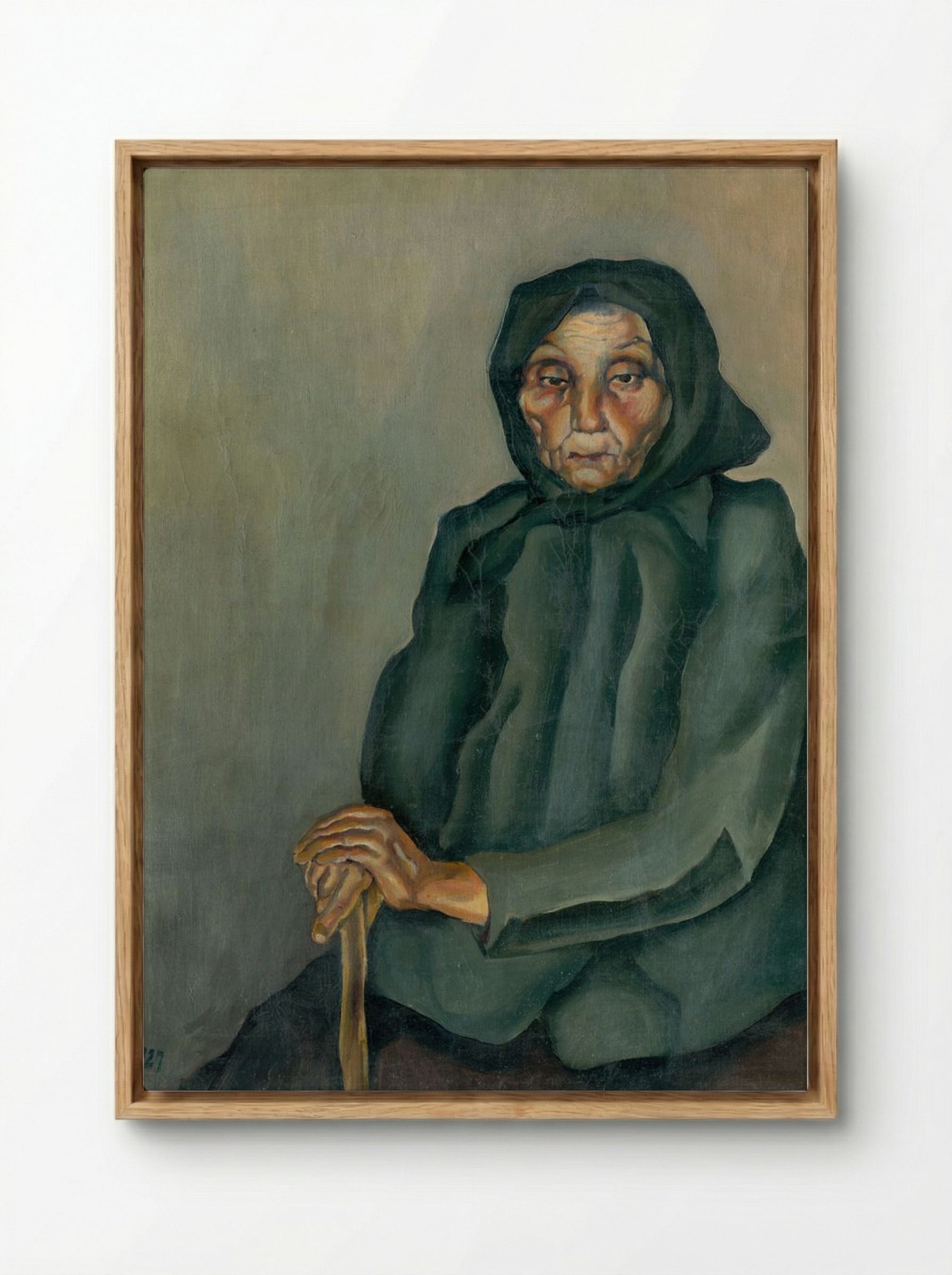 Old Age - Konstantin Bauer - Framed Canvas Wood