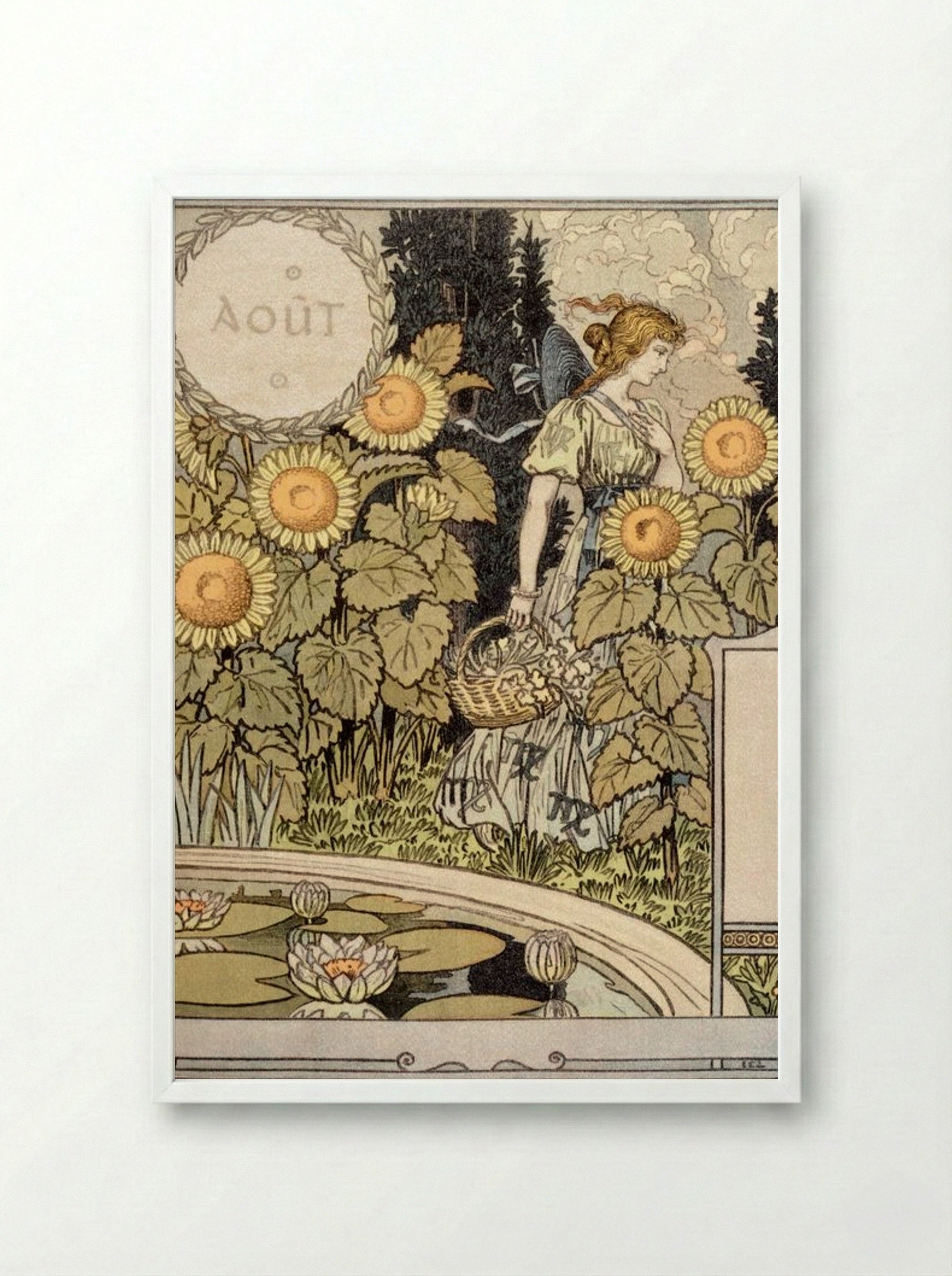 Allegory of the Month of August - Eugène Grasset - Framed Print White