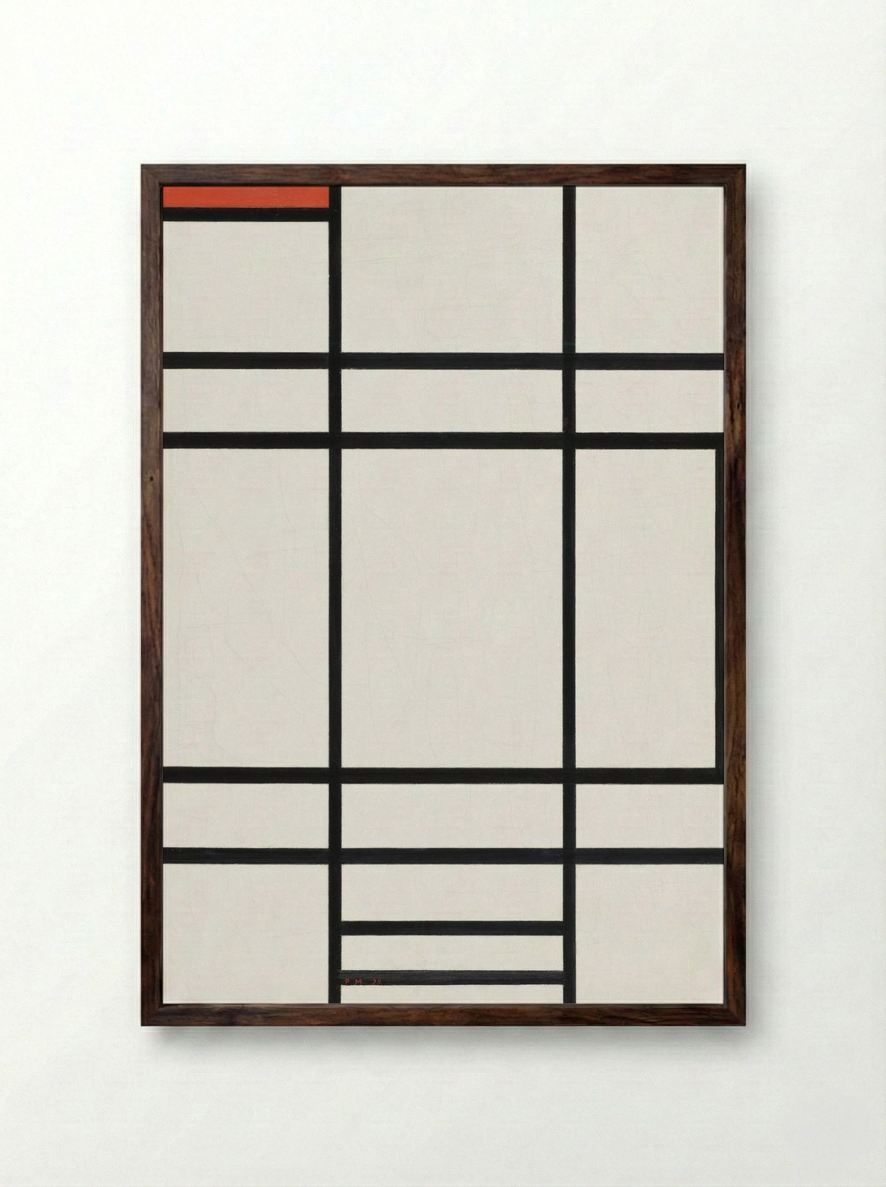 Composition with Red, Yellow and Blue - Piet Mondrian - Framed Print Dark Wood