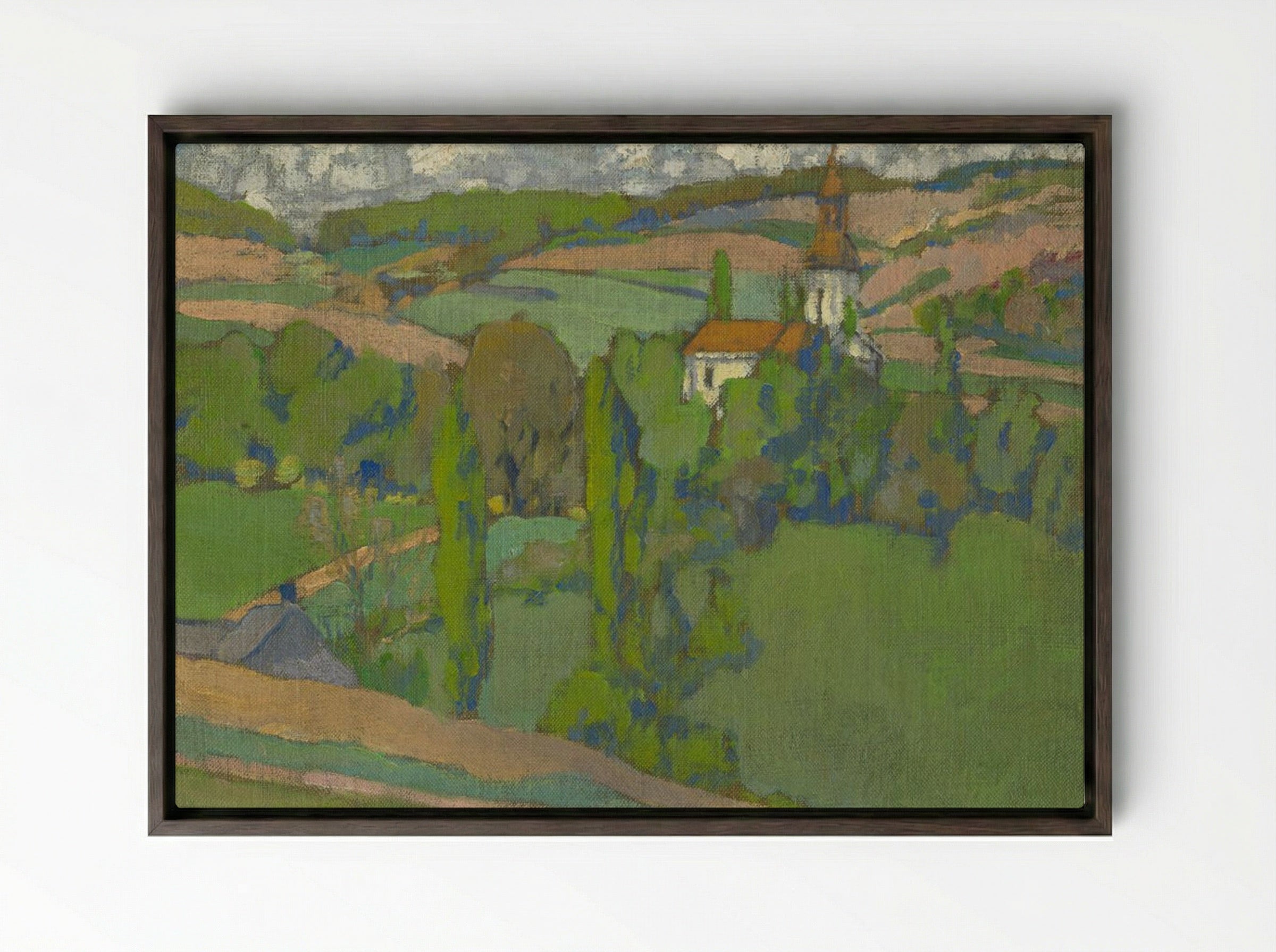 On Calvary in Kosice - Konstantin Bauer - Framed Canvas Dark Wood