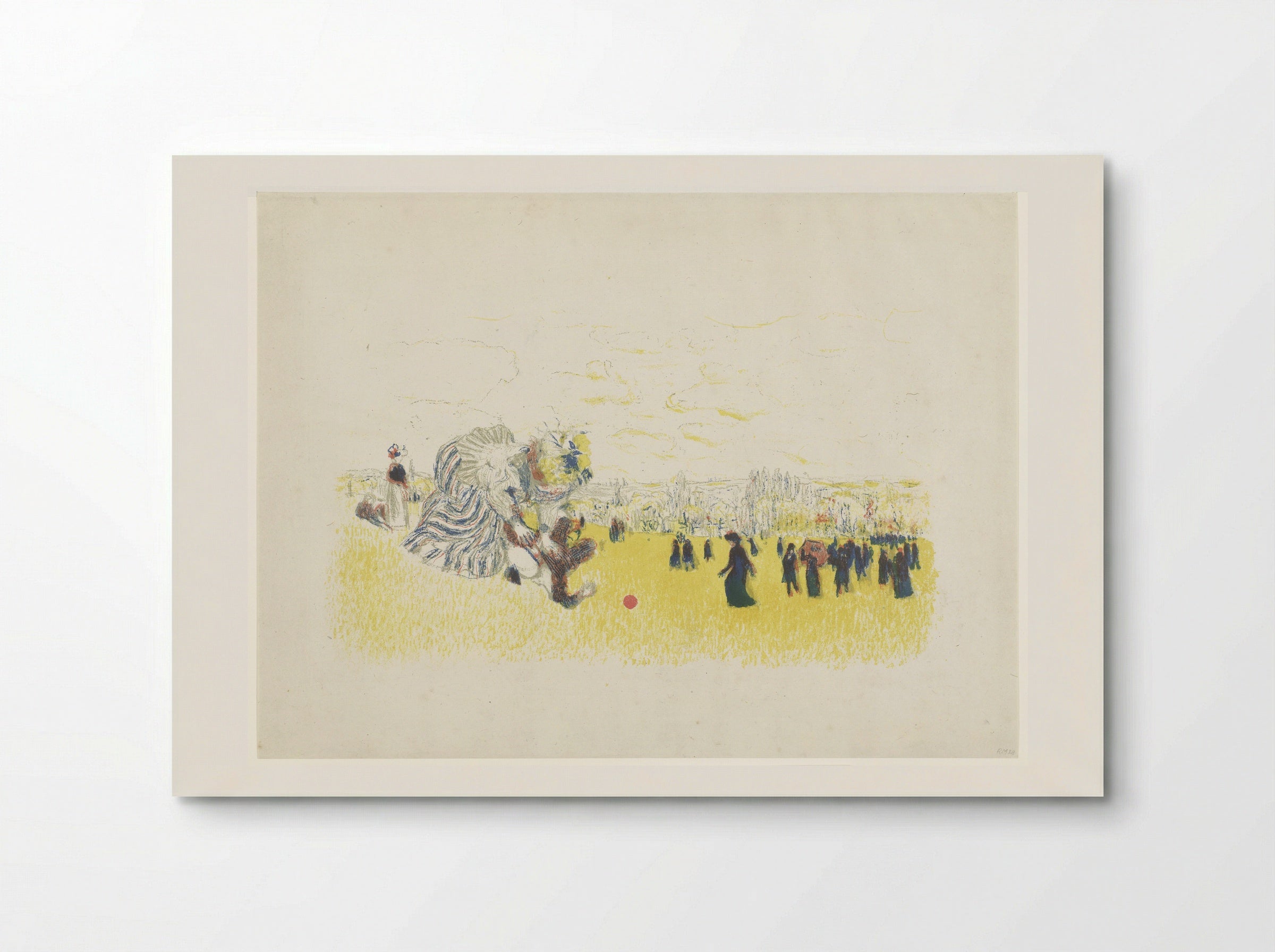 Vrouw en spelend kind in park met wandelaars - Édouard Vuillard - Poster