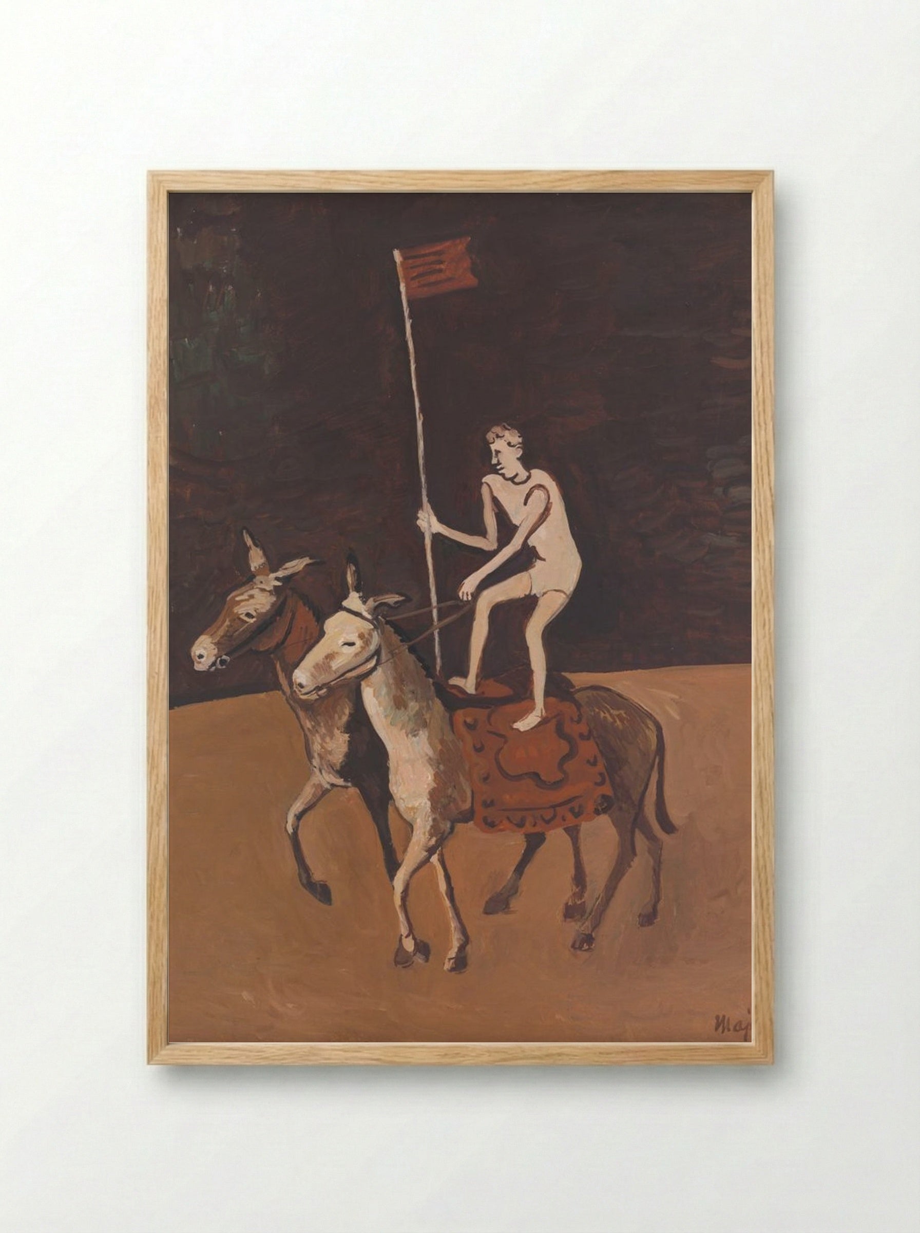 Circus Performer on Horses - Cyprián Majerník - Framed Print Wood
