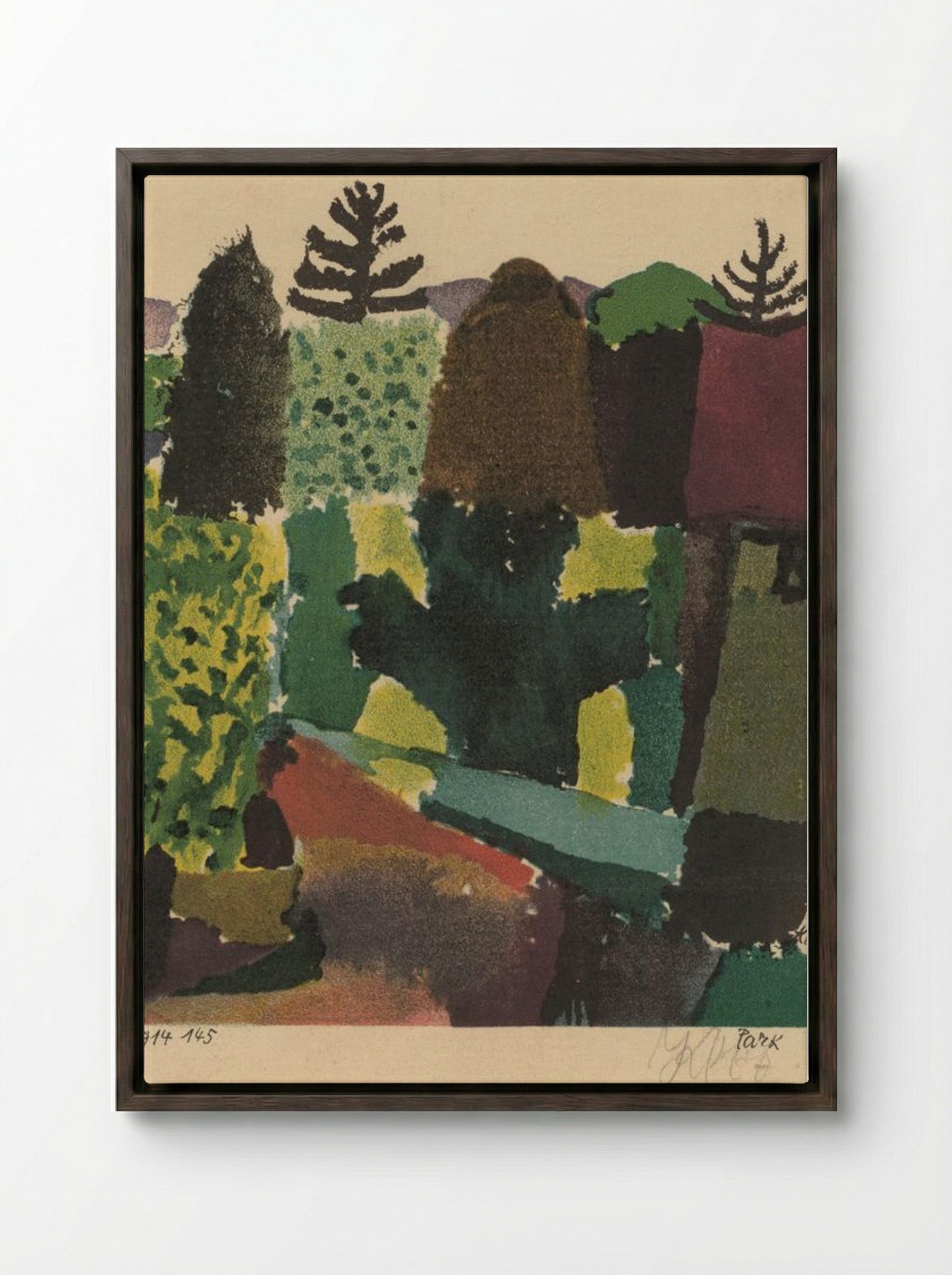 Park Near Lu(z)erne - Paul Klee - Framed Canvas Dark Wood