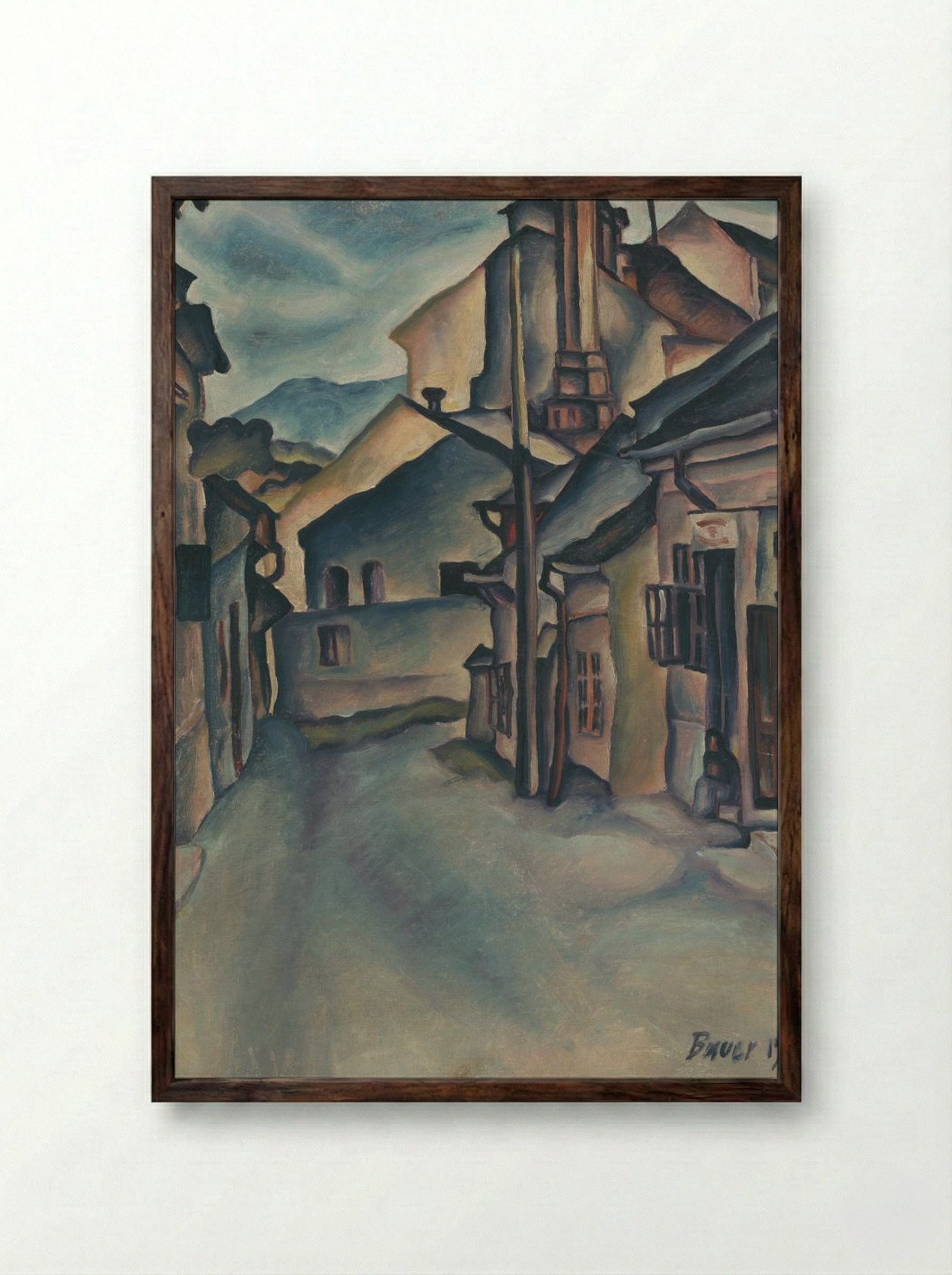 Alley - Konstantin Bauer - Framed Print Dark Wood