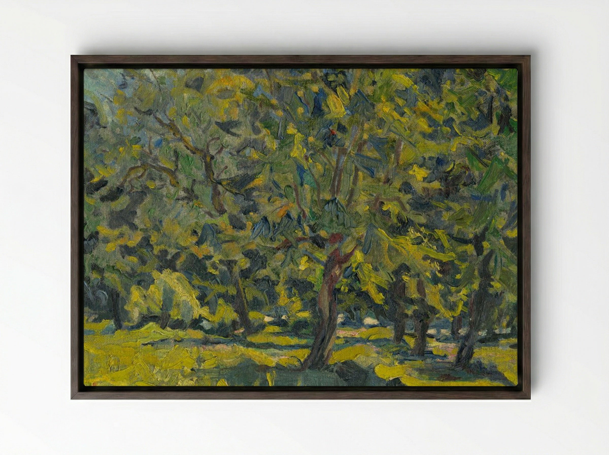 In the Park - Konstantin Bauer - Framed Canvas Dark Wood
