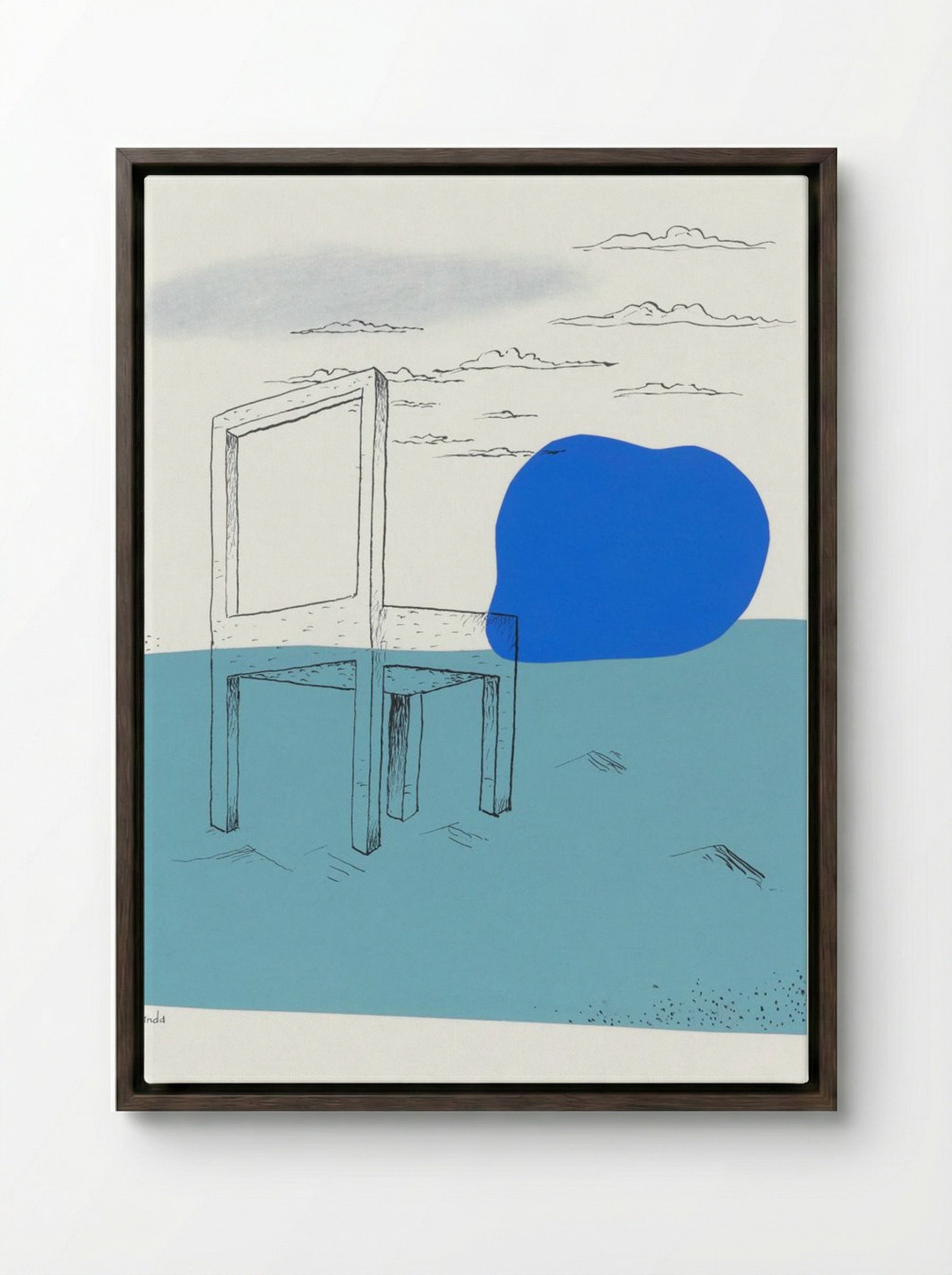 Landscape with a Chair - Mikuláš Galanda - Framed Canvas Dark Wood