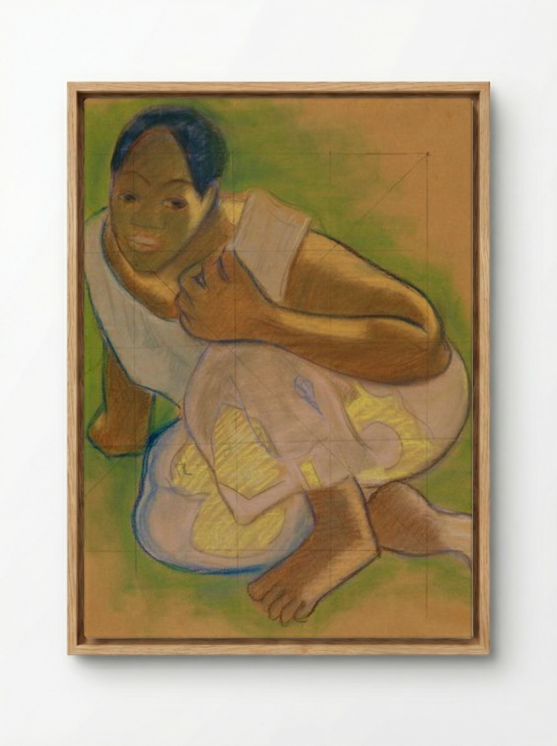 Study for 'Nafea faa ipoipo (When Will You Marry?)' - Paul Gauguin - Framed Canvas Wood