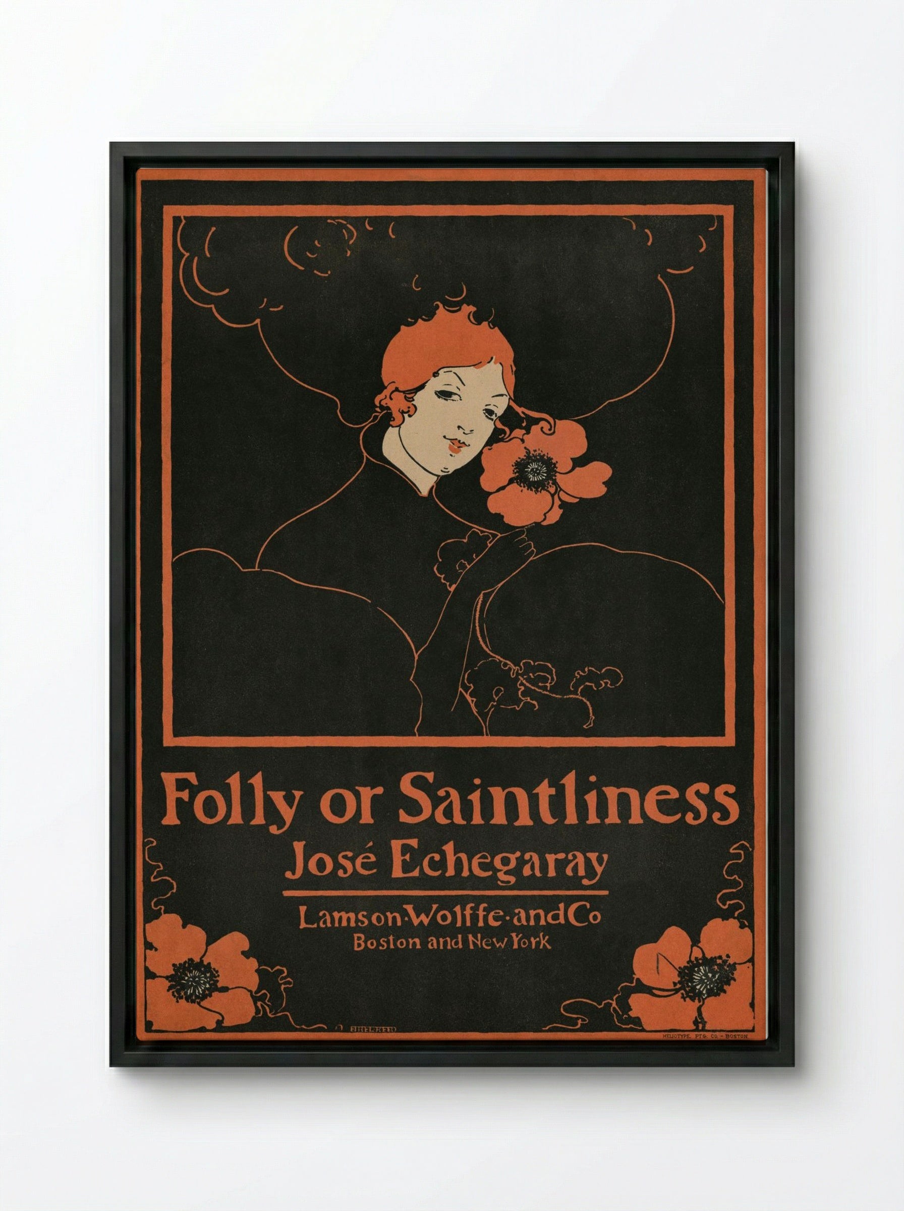 Folly or Saintliness - Ethel Reed - Framed Canvas Black