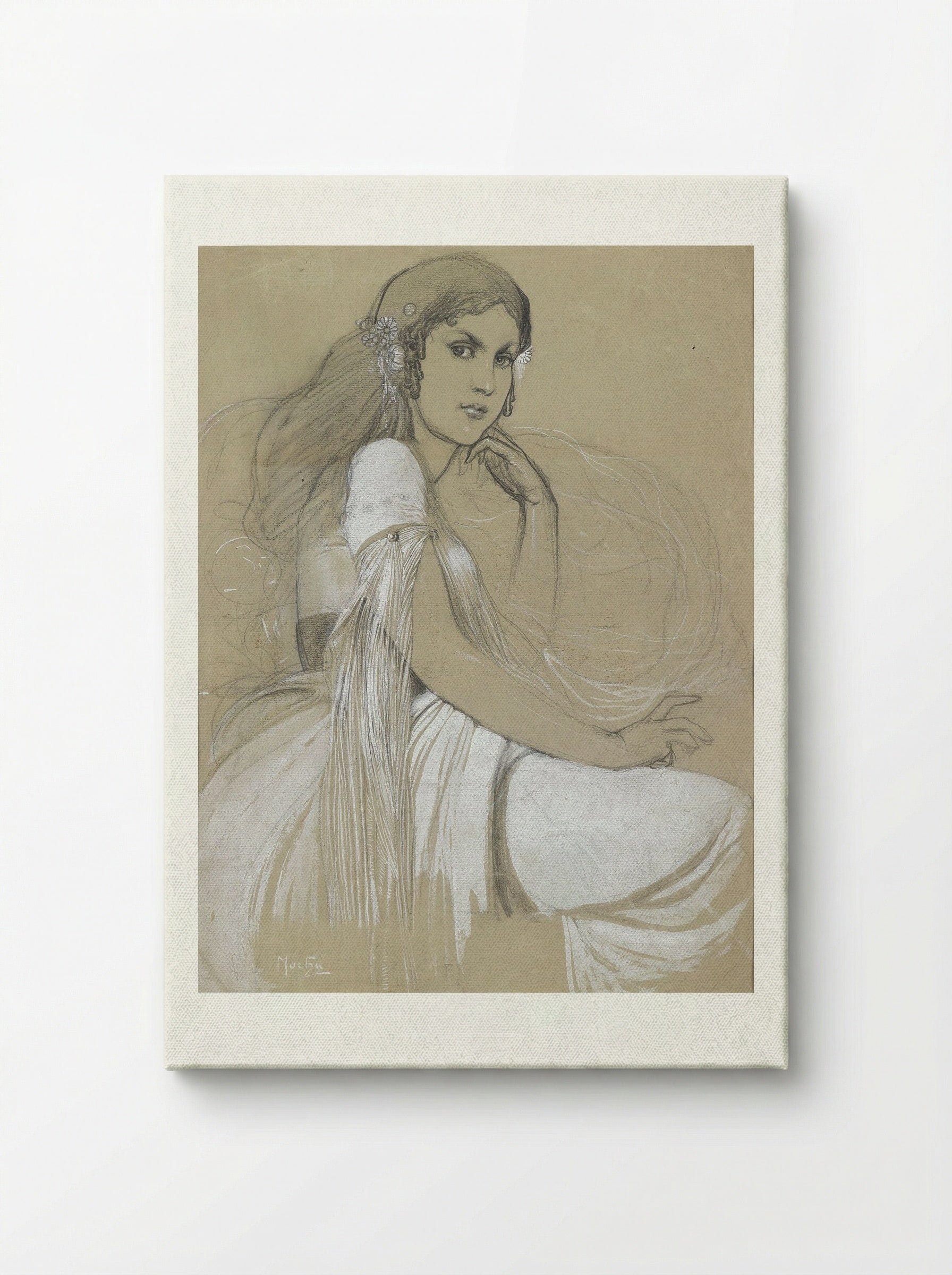 Depicted person Jaroslava Mucha, the artist's daughter - Alphonse Mucha - Canvas