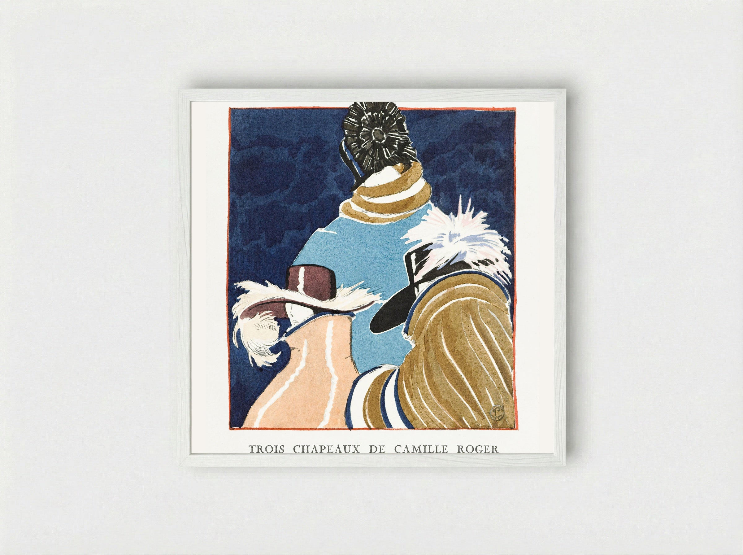 Accessories: Trois Chapeaux de Camille Roger - Porter Woodruff - Framed Print White
