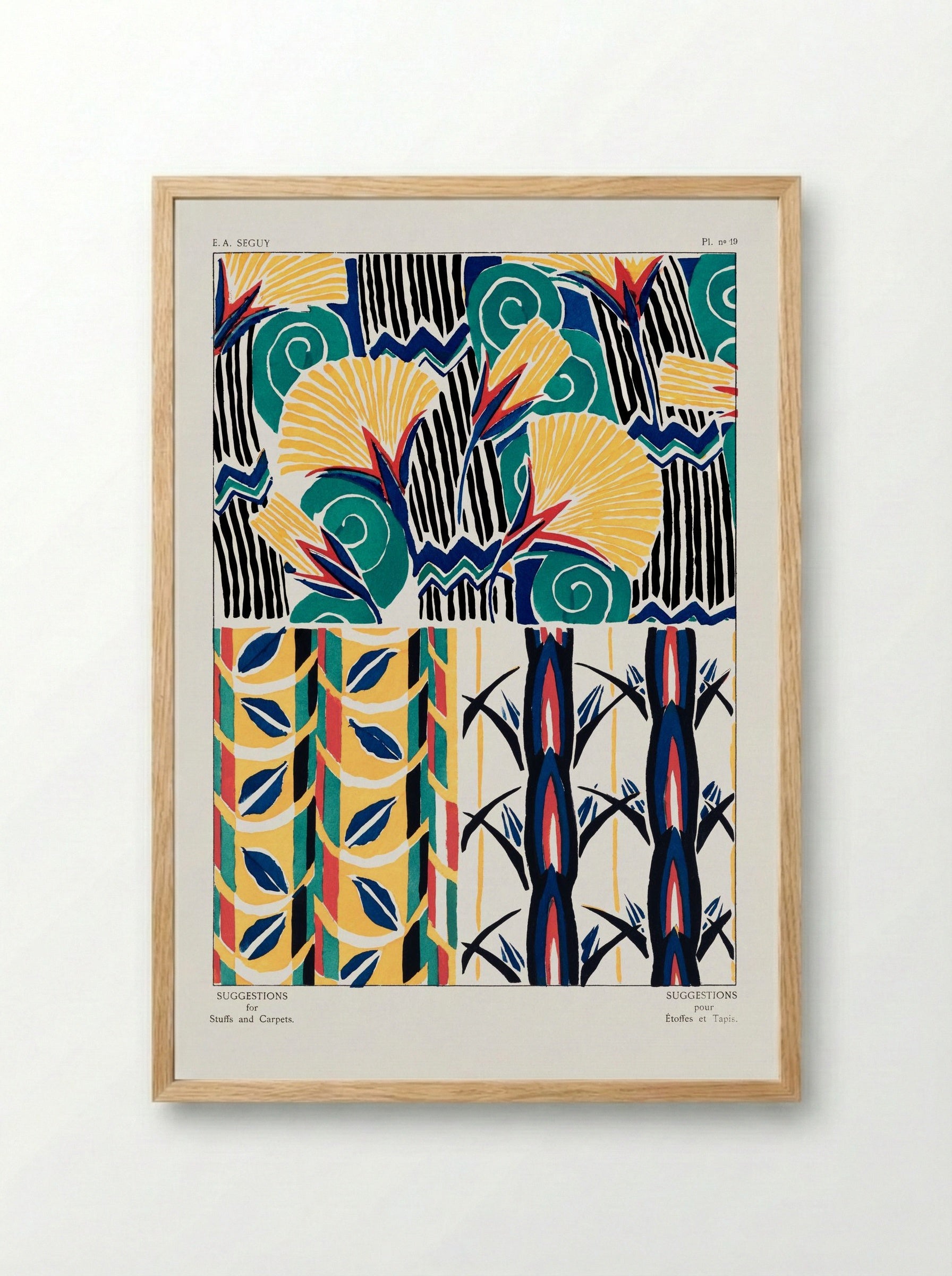 Suggestions for Stuffs and Carpets, Plate 19 - Émile-Allain Séguy - Framed Print Wood