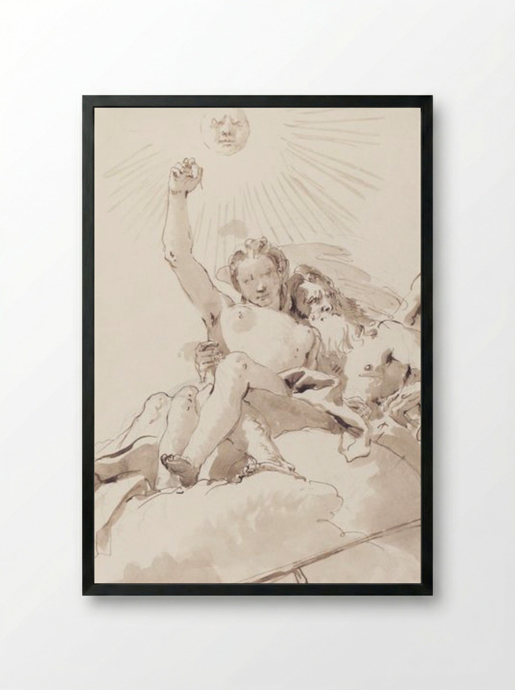 Time and Truth - Giovanni Battista Tiepolo - Framed Print Black
